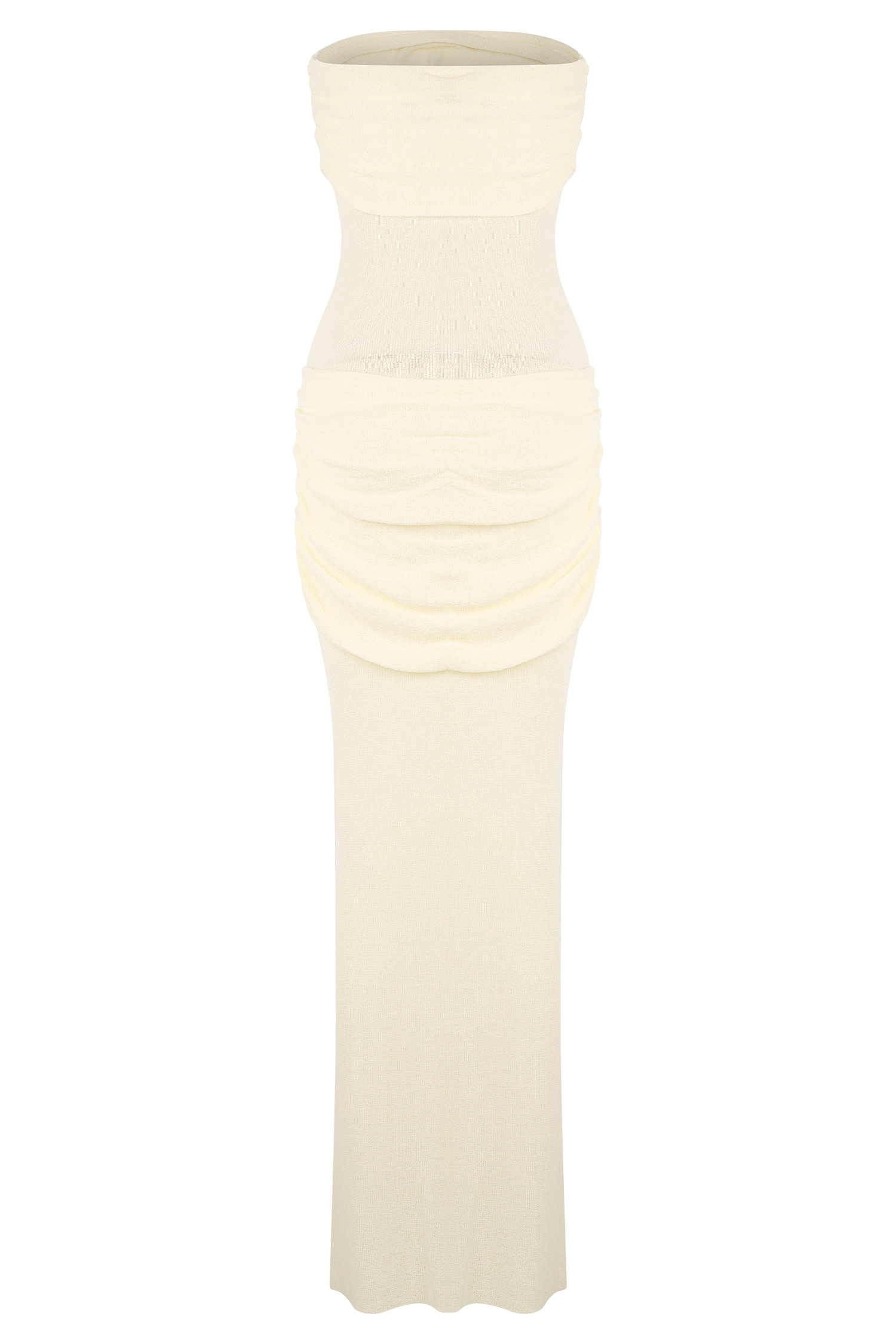 Elora Strapless Knit Maxi Dress - Ivory | MESHKI US Elora Strapless Knit Maxi Dress - Ivory | MESHKI US