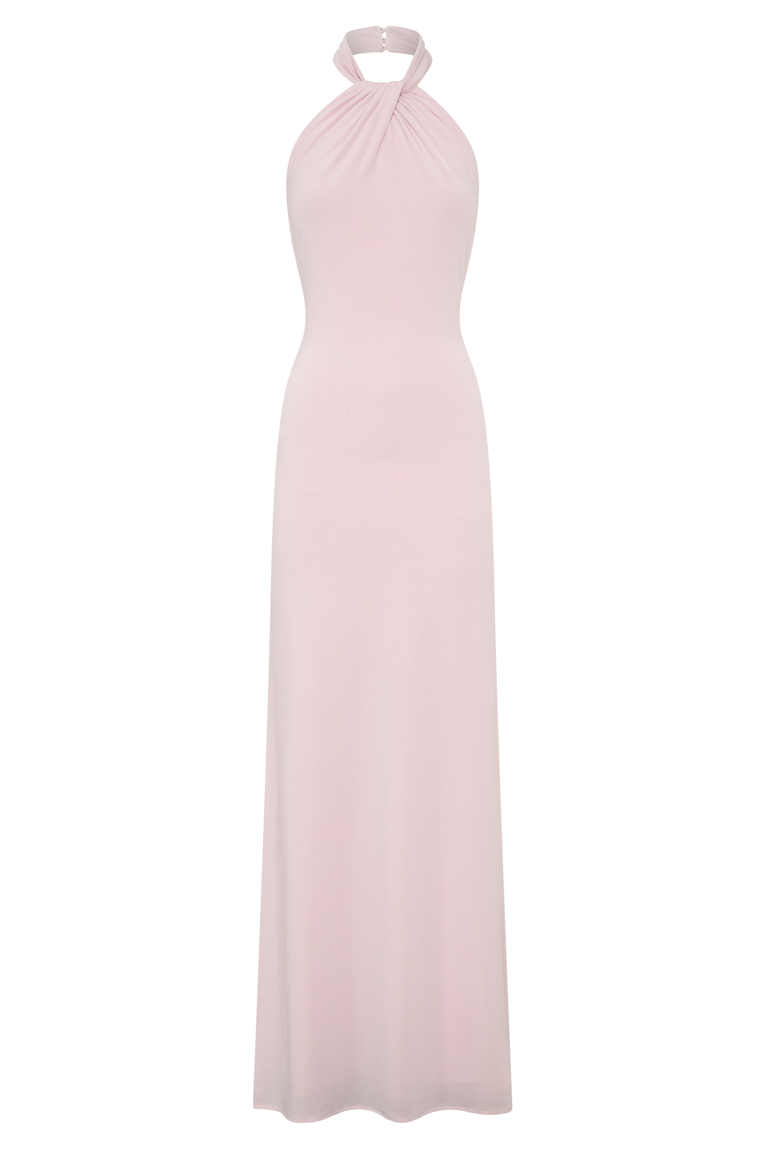 light pink high neck dress Rush Dress | Keena Scarf Maxi Dress