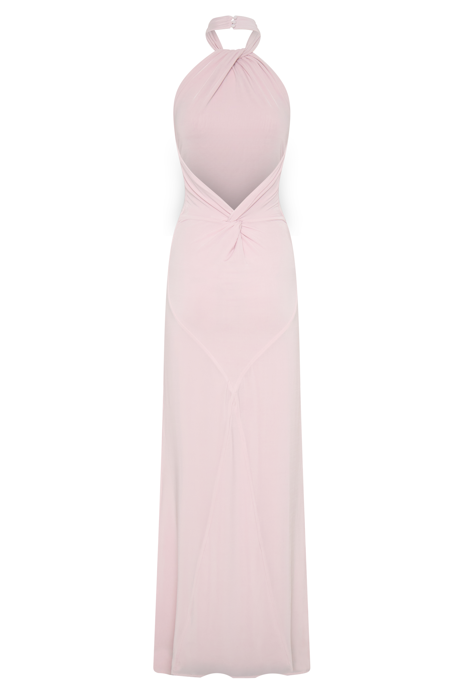 Elyna Slinky Halter Maxi Dress - Pale Pink | MESHKI US Elyna Slinky Halter Maxi Dress - Pale Pink | MESHKI US