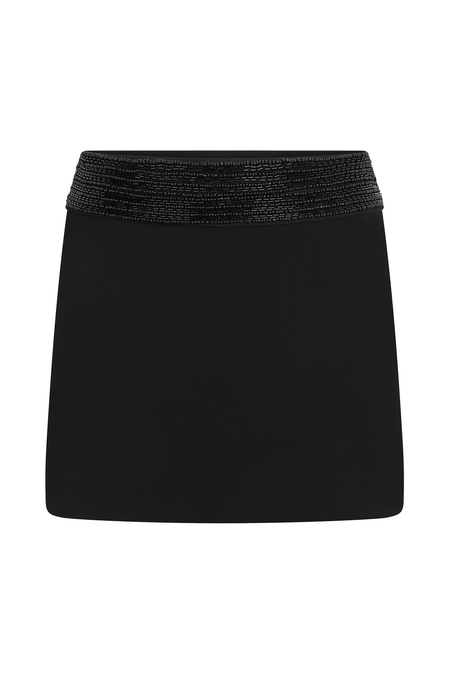 Emilia Beaded Waistband Mini Skirt - Black #9