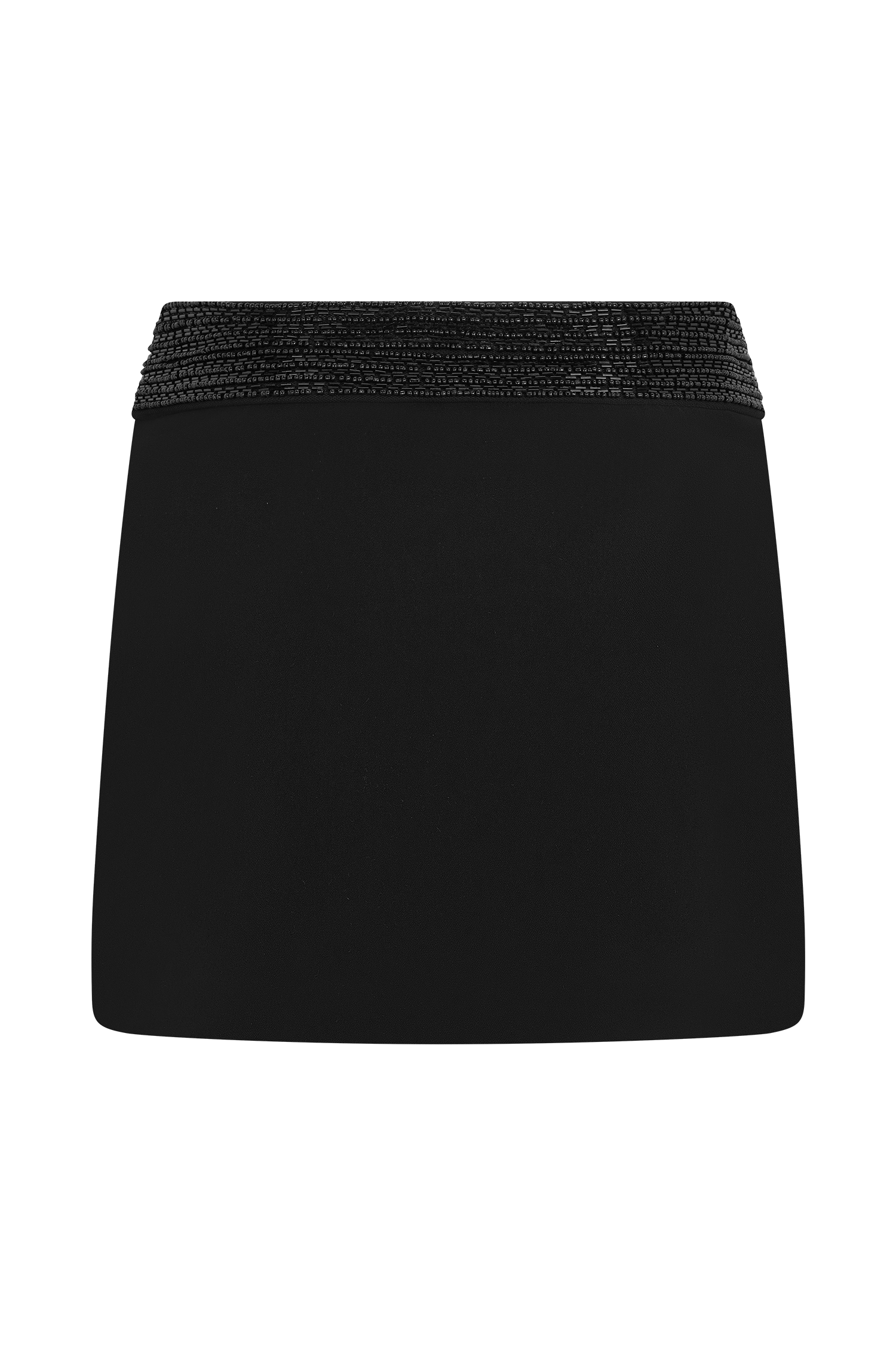Emilia Beaded Waistband Mini Skirt - Black #8