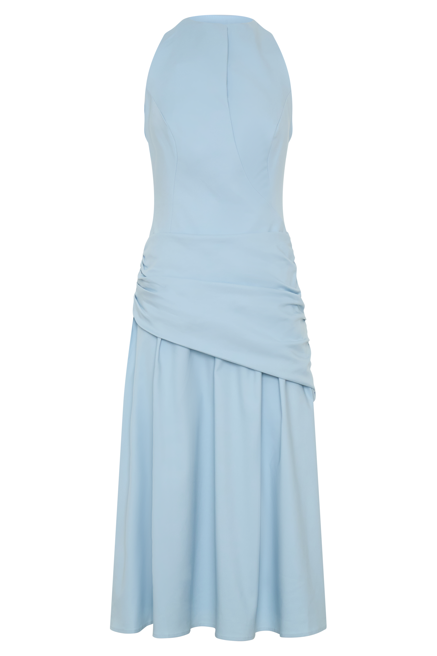 Emily Wrapped Waist Midi Dress - Sky Blue | MESHKI US Emily Wrapped Waist Midi Dress - Sky Blue | MESHKI US