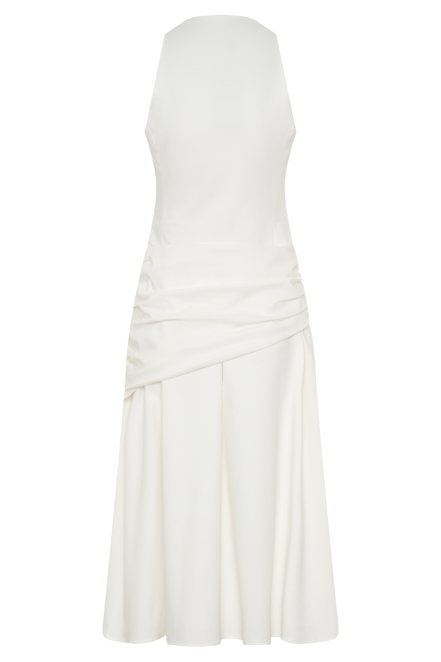 Emily Wrapped Waist Midi Dress - White | MESHKI US Emily Wrapped Waist Midi Dress - White | MESHKI US