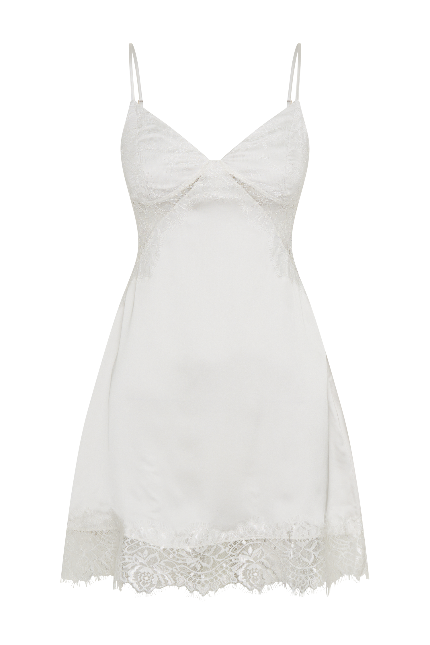 Emmett Lace Slip Dress White MESHKI US1