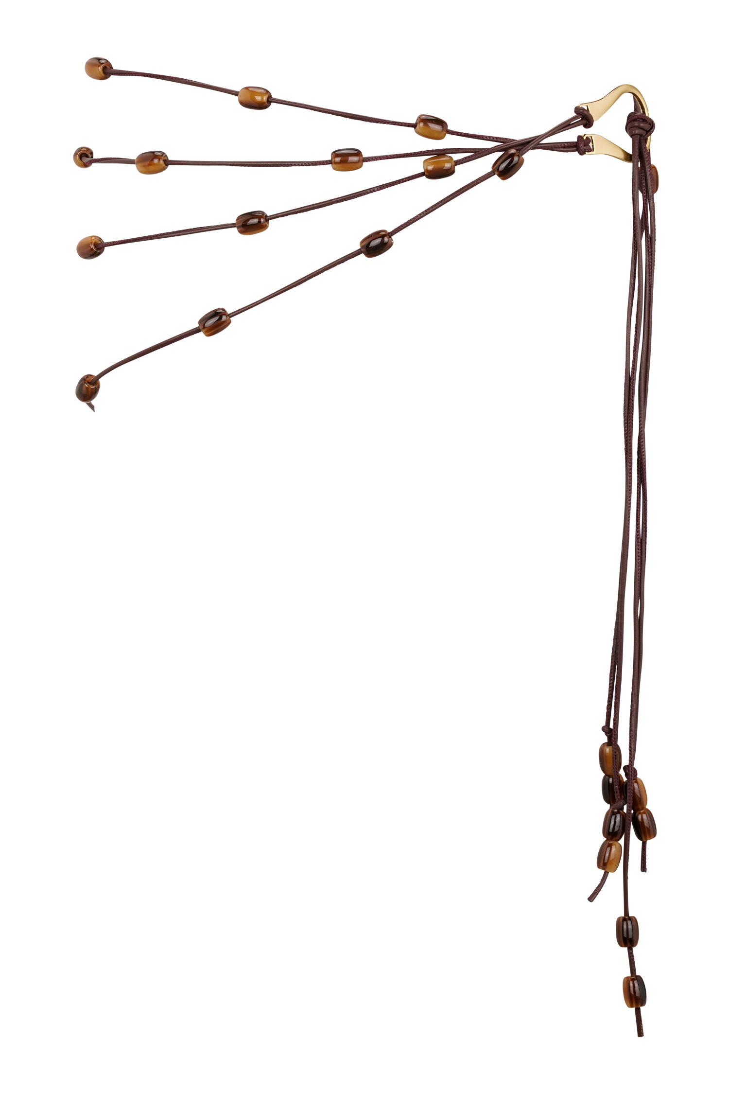 Enid Faux Leather Beaded Belt - Chocolate #7