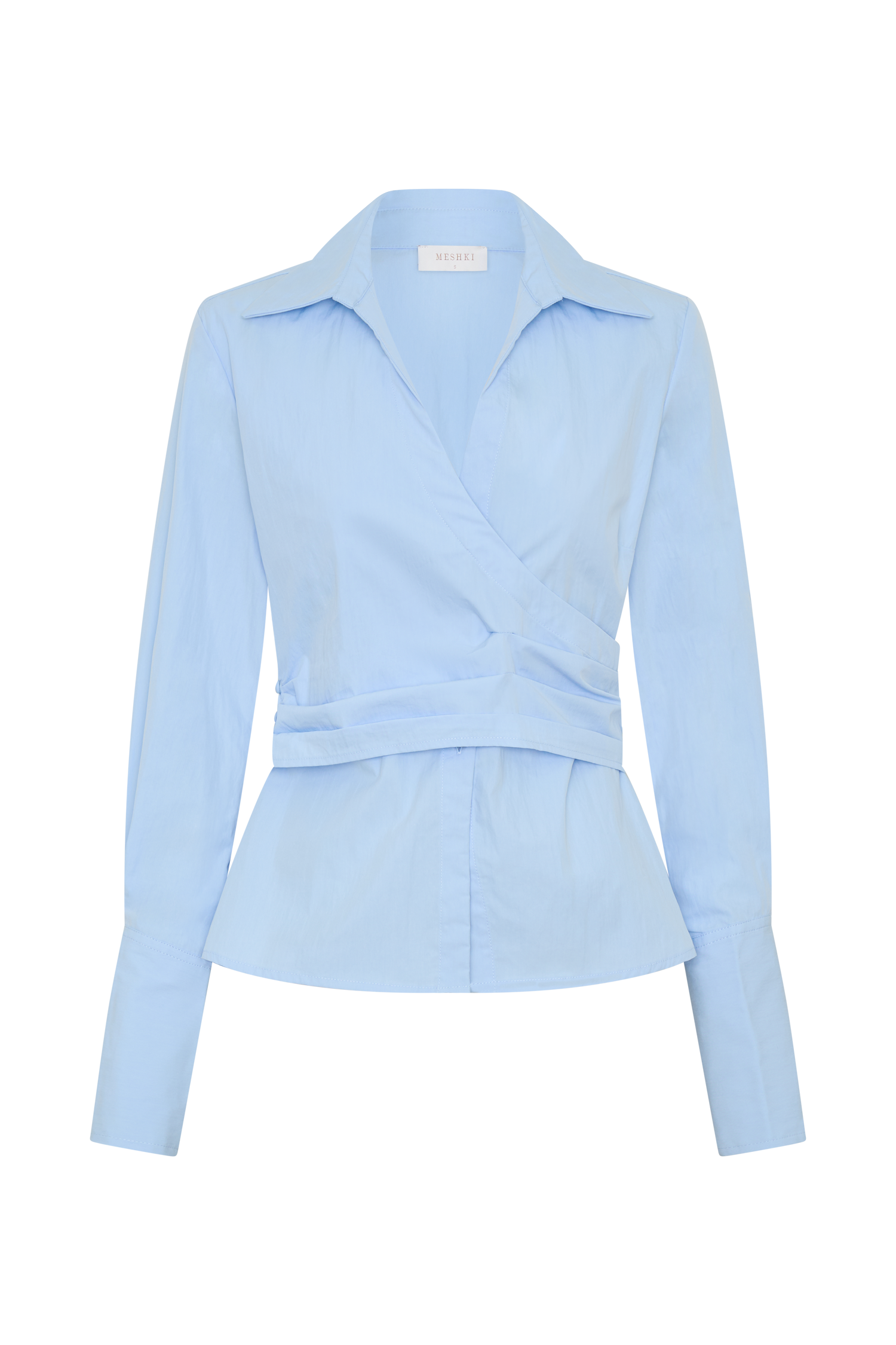 Eugenia Wrap Cotton Shirt - Blue #9