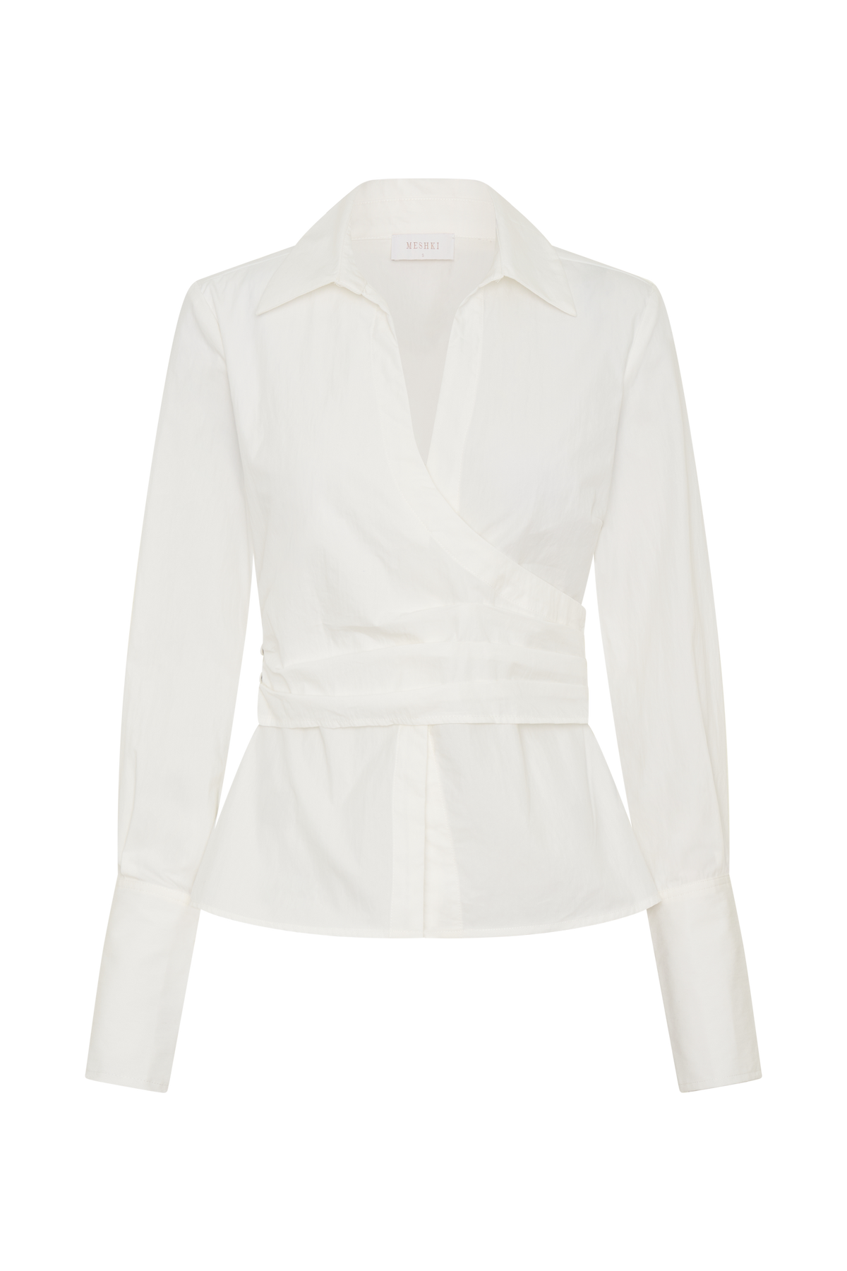 Eugenia Wrap Cotton Shirt - White #9