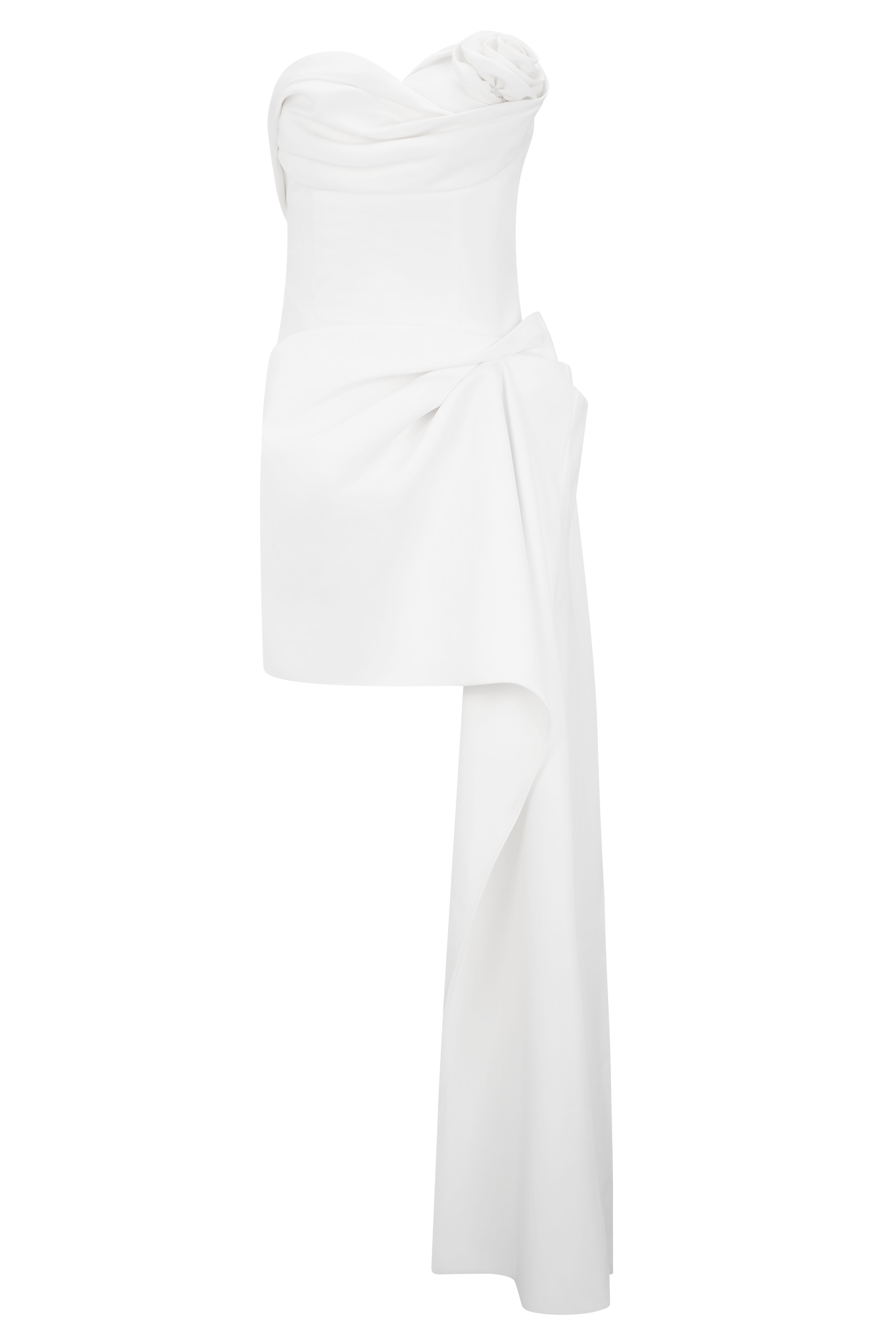 Evianna Strapless Gathered Mini Dress - White | MESHKI US Evianna Strapless Gathered Mini Dress - White | MESHKI US