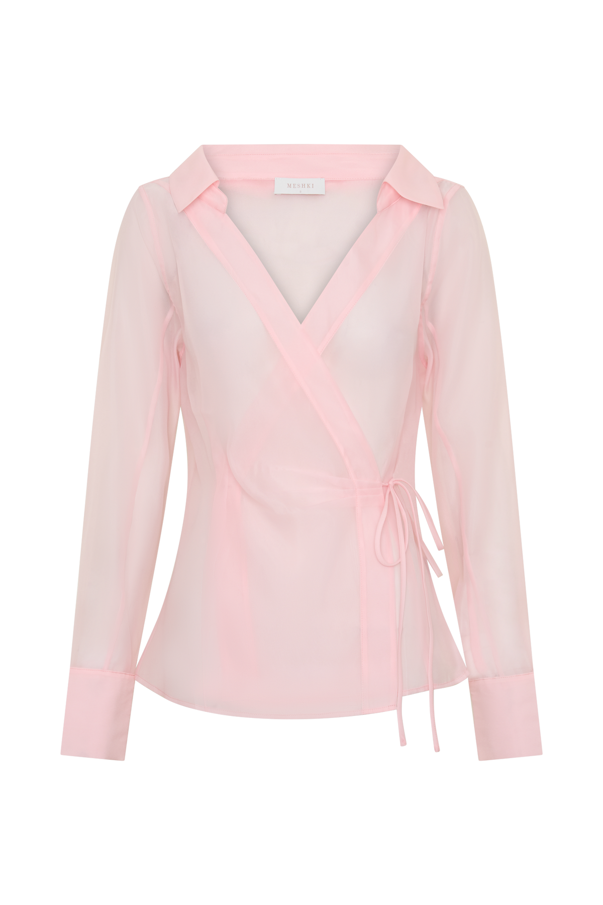 Frankie Organza Cross Over Shirt - Pale Pink #8