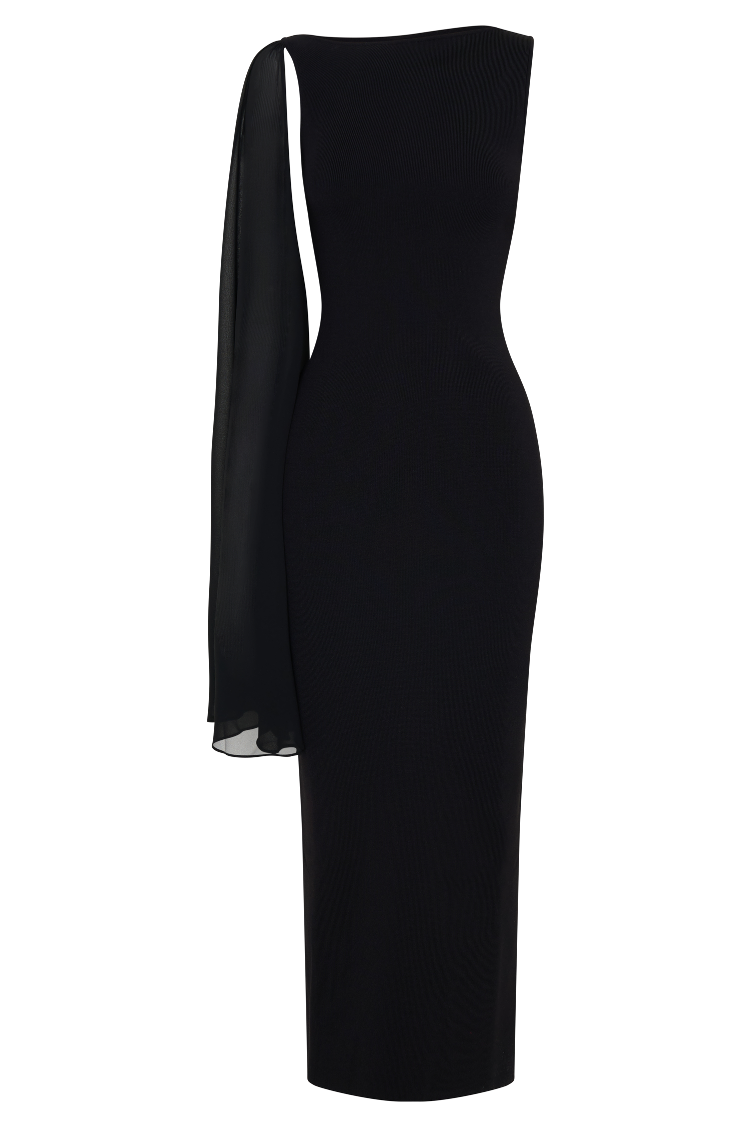Farid Bandage Midi Dress With Chiffon - Black | MESHKI US Farid Bandage Midi Dress With Chiffon - Black | MESHKI US