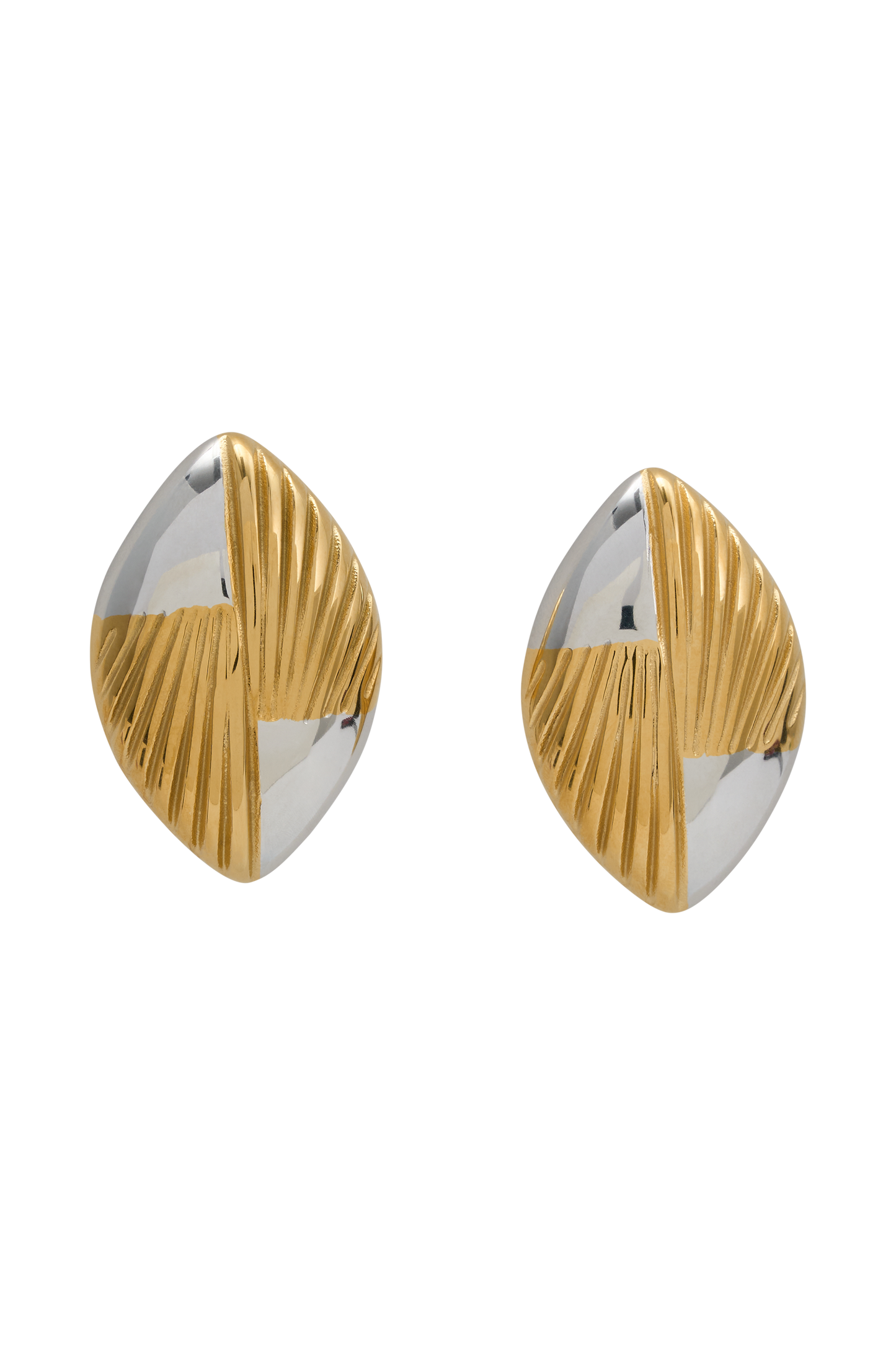 Felicity Mixed Metal Oval Earrings - Gold