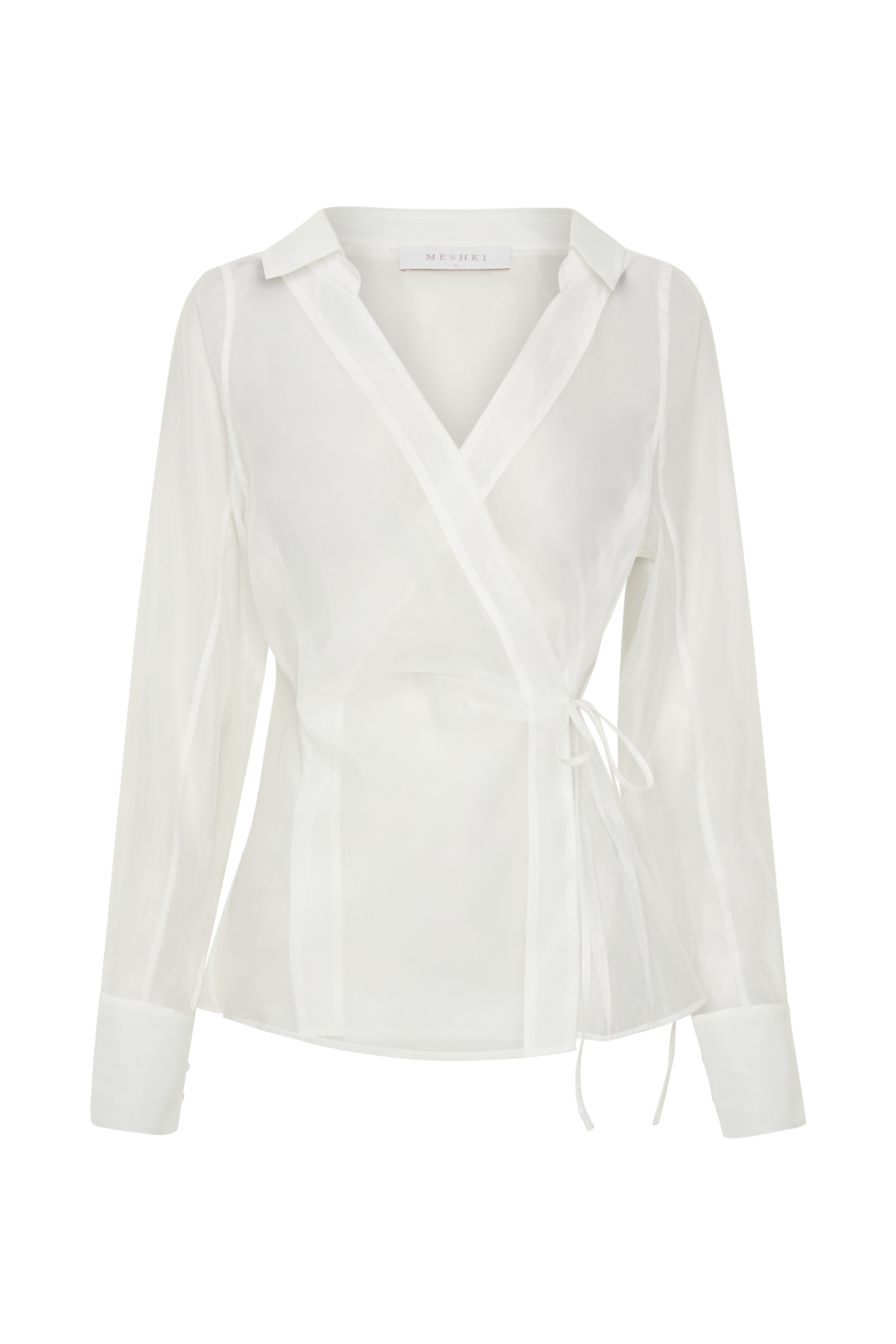 Frankie Organza Cross Over Shirt - White | MESHKI US