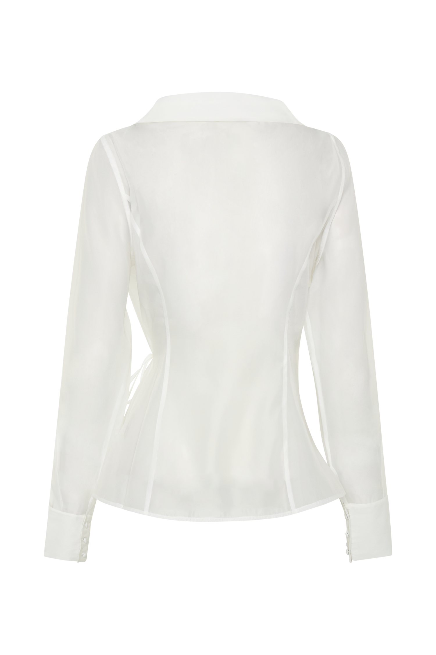 Frankie Organza Cross Over Shirt - White | MESHKI US
