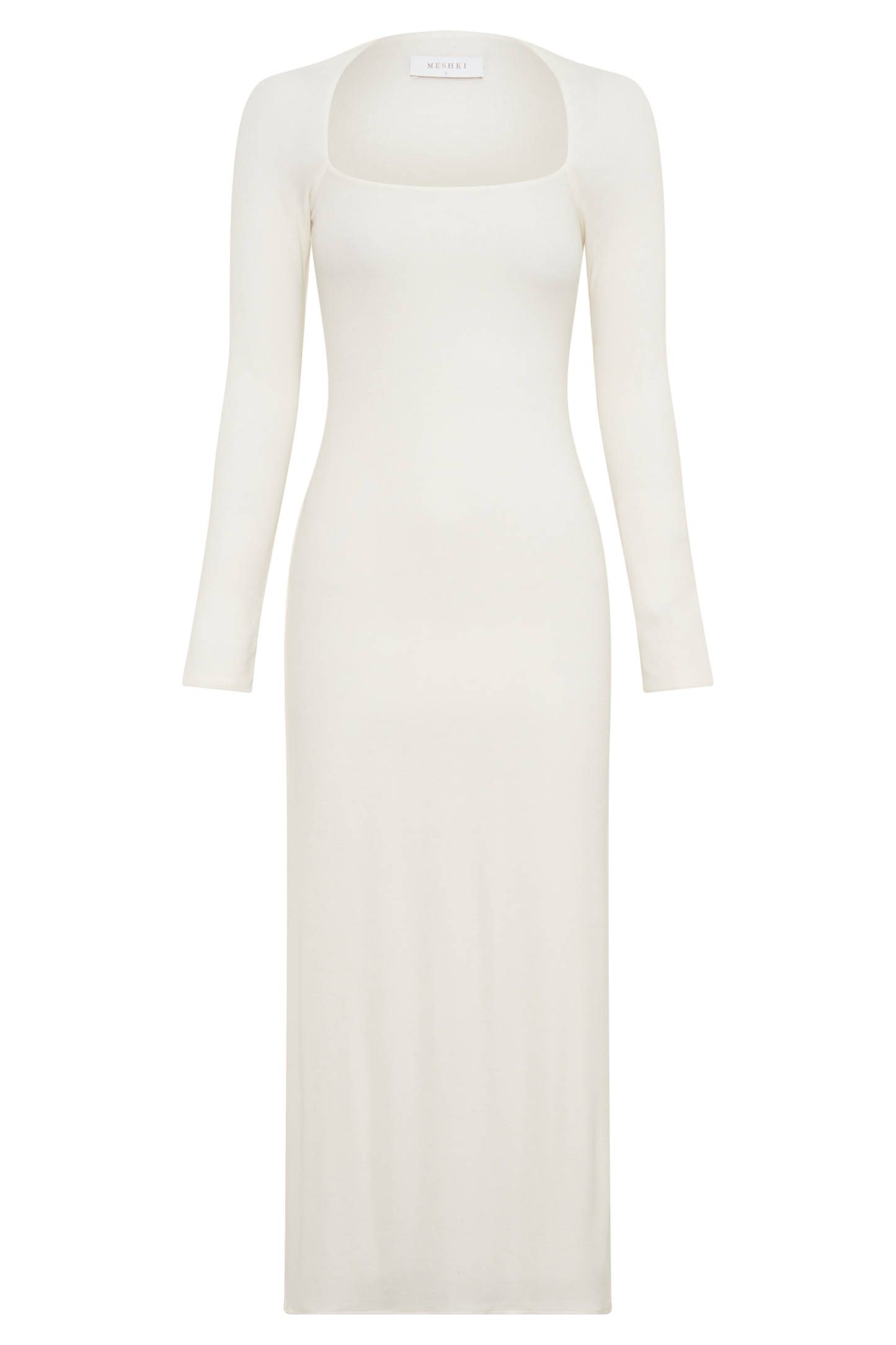 Freja Long Sleeve Wool Midi Dress - White
