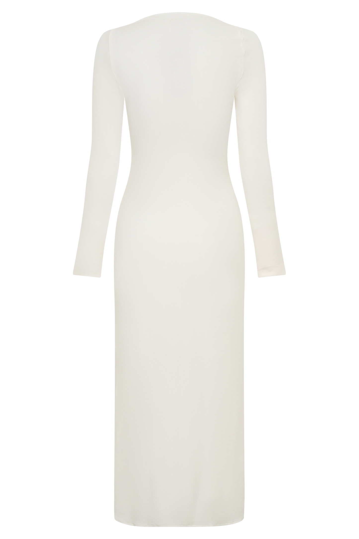 Freja Long Sleeve Wool Midi Dress - White