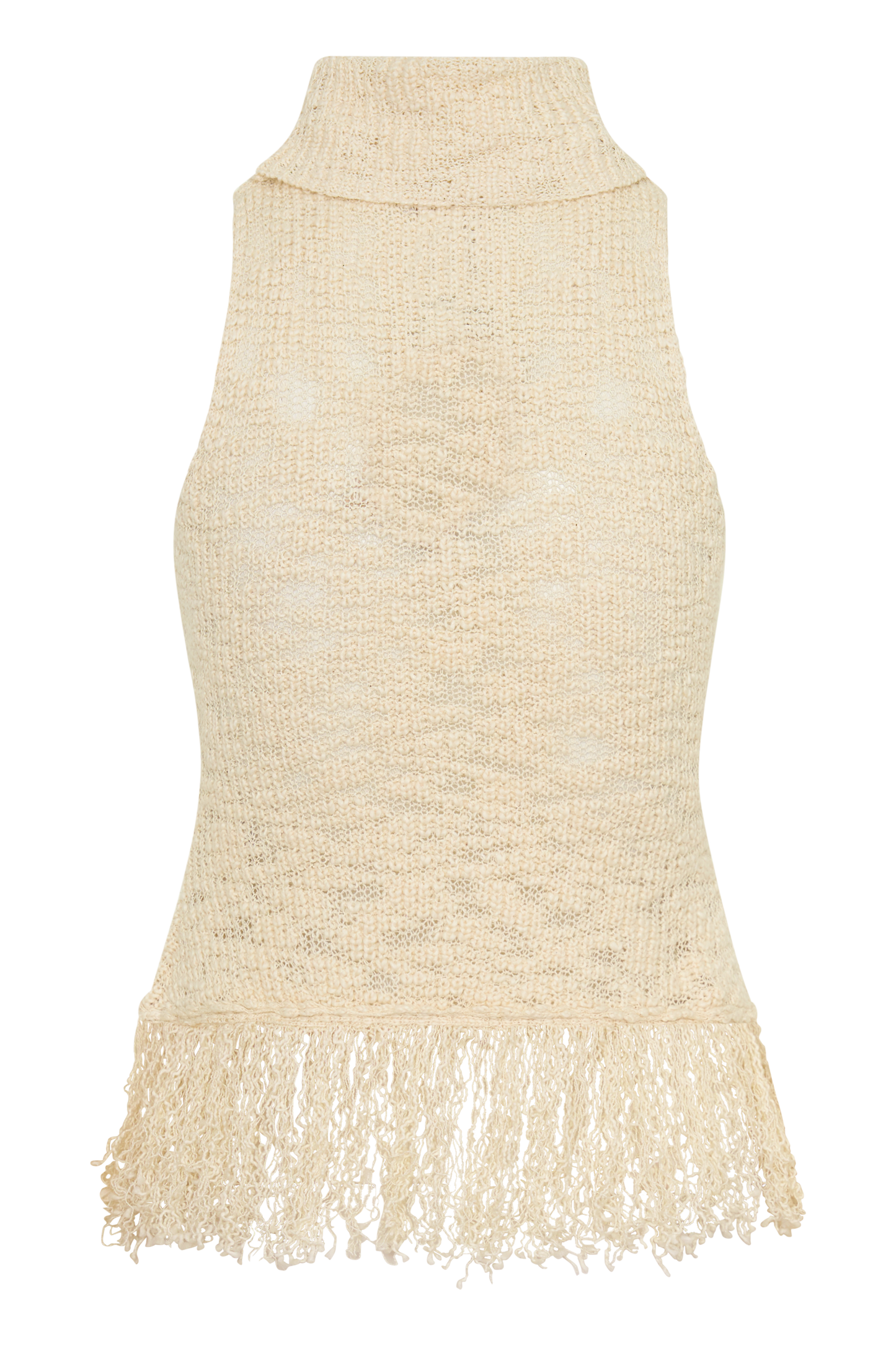 Giovanni Fringe Knit Top - Cream