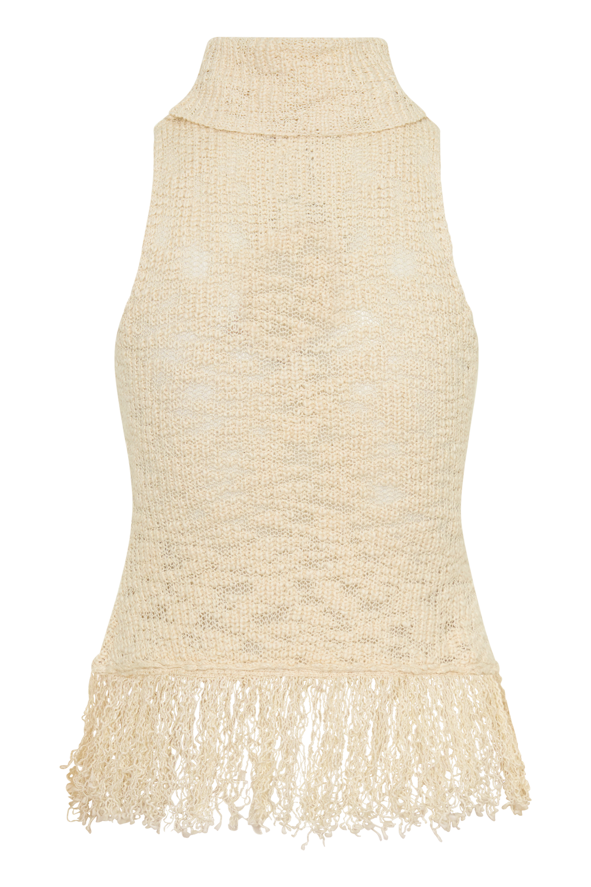 Giovanni Fringe Knit Top - Cream #10