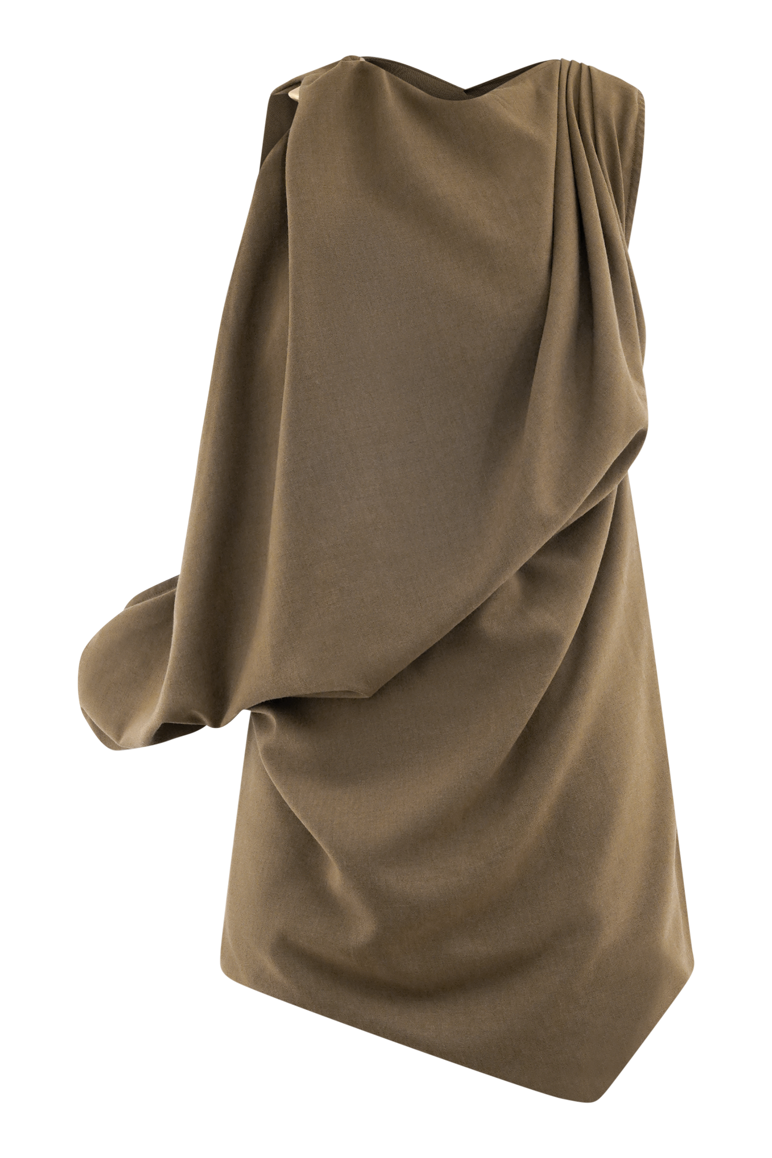 Gabriella Draped Mini Dress - Light Brown Marle | MESHKI US Gabriella Draped Mini Dress - Light Brown Marle | MESHKI US