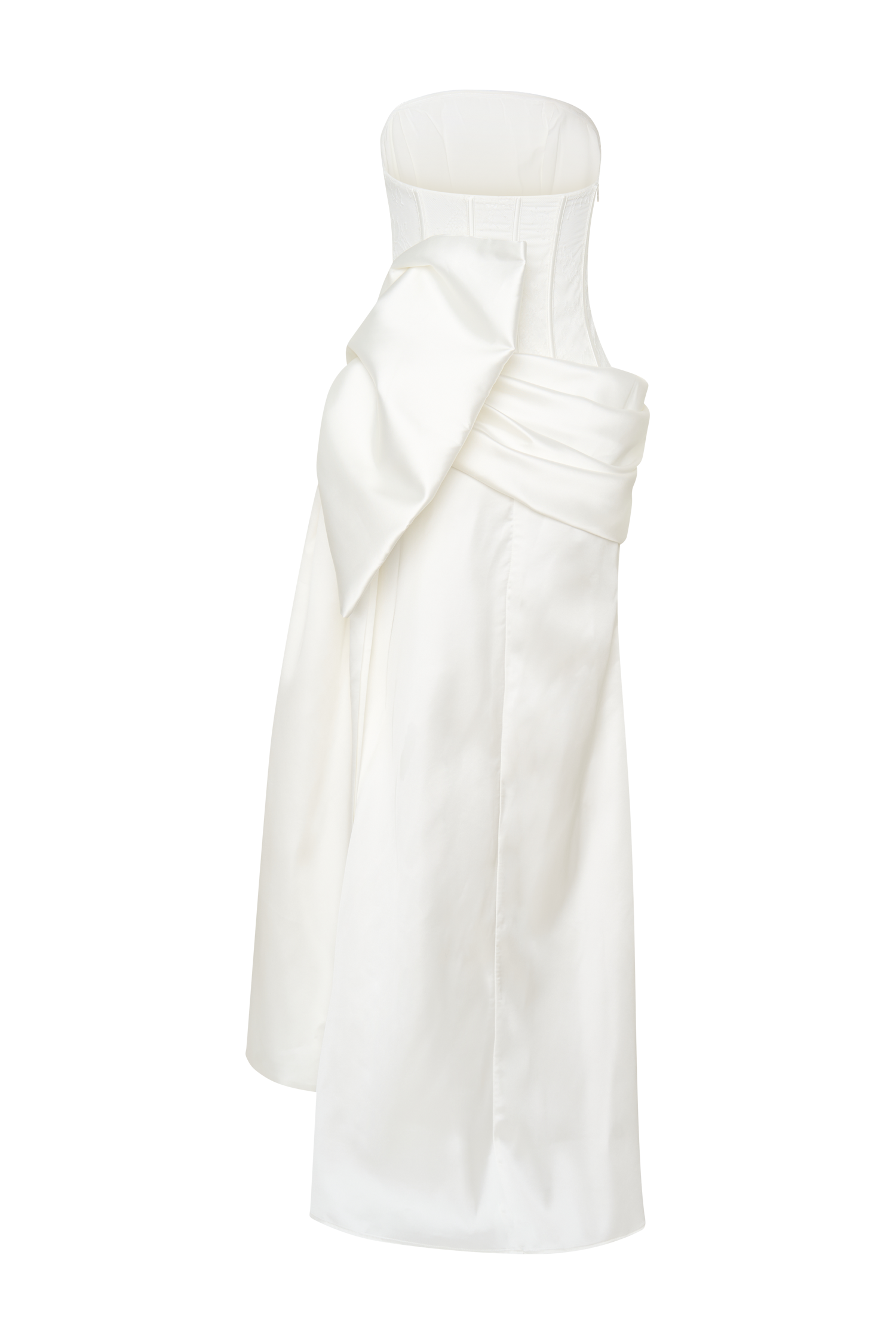 Galia Satin Corset Gown - White Galia Satin Corset Gown - White