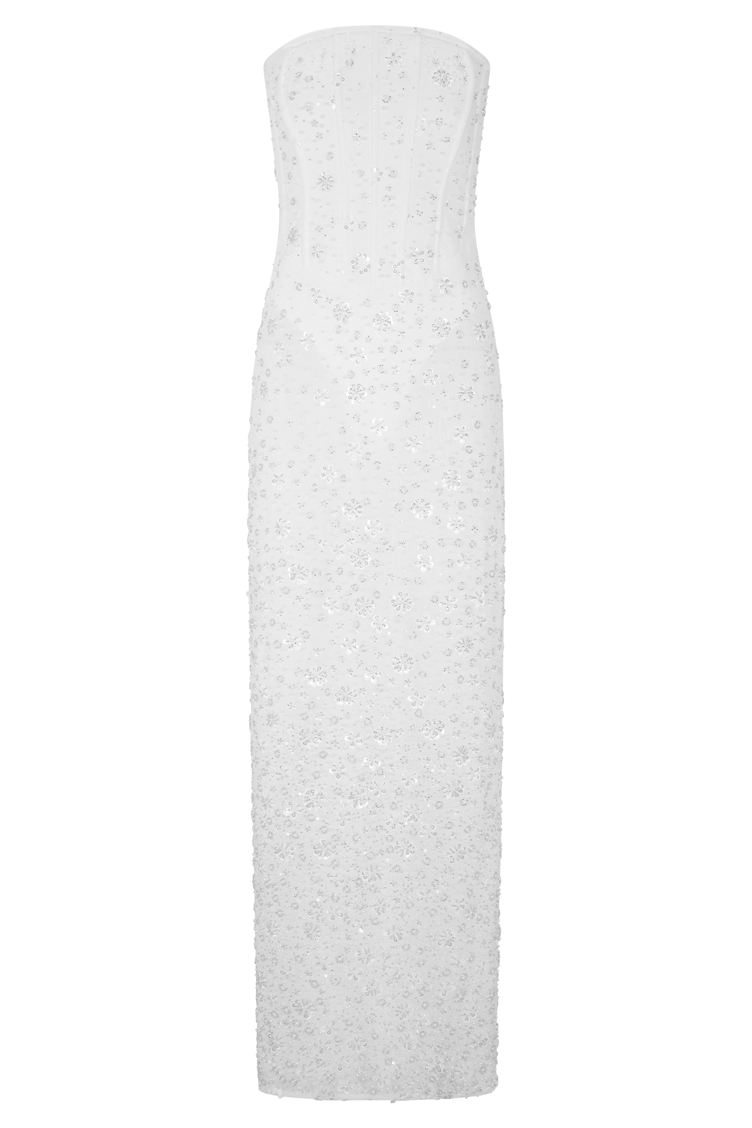 Gemma Strapless Embellished Maxi Dress - Ivory | MESHKI US Gemma Strapless Embellished Maxi Dress - Ivory | MESHKI US