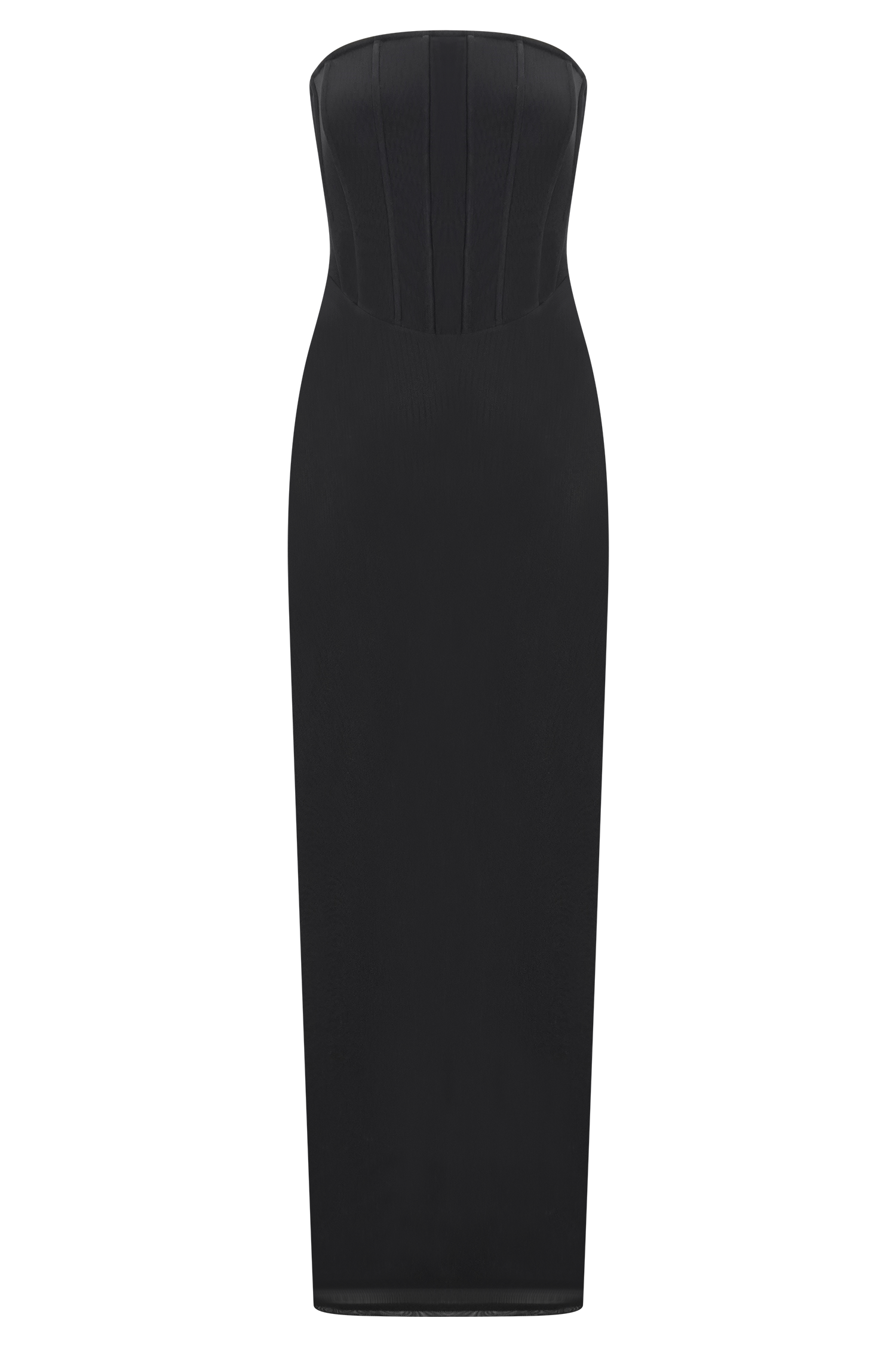Gemma Strapless Mesh Maxi Dress / Black | Meshki | 3XL
