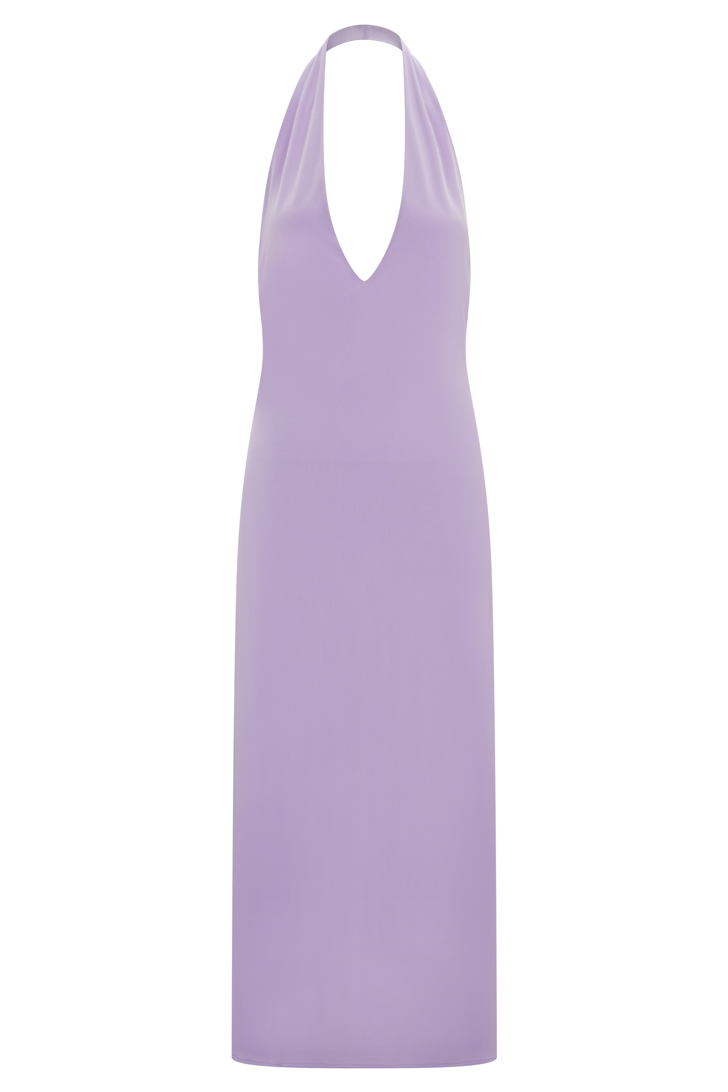 Genie Slinky Halter Midi Dress - Lilac | MESHKI US Genie Slinky Halter Midi Dress - Lilac | MESHKI US