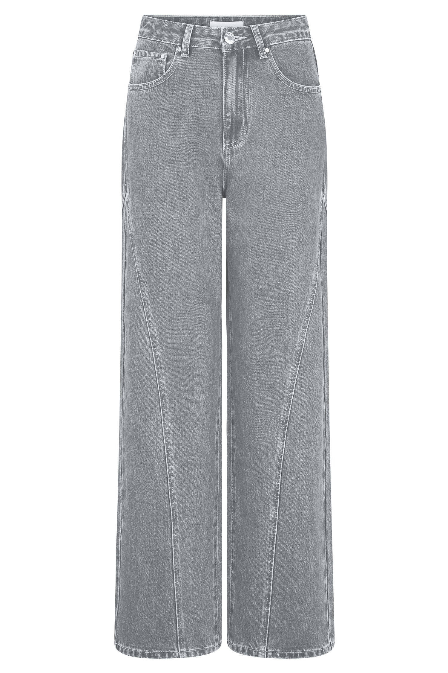 Georgette Mid Rise Paneled Denim Jeans - Grey #11