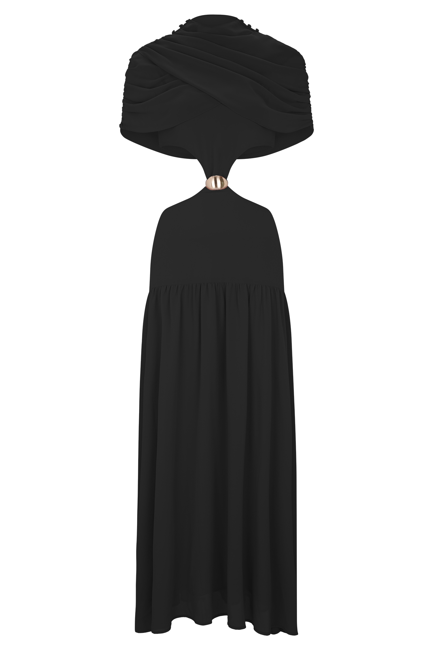 black midi chiffon dress Smitten Sweetheart Neckline Chiffon Midi Dress Black