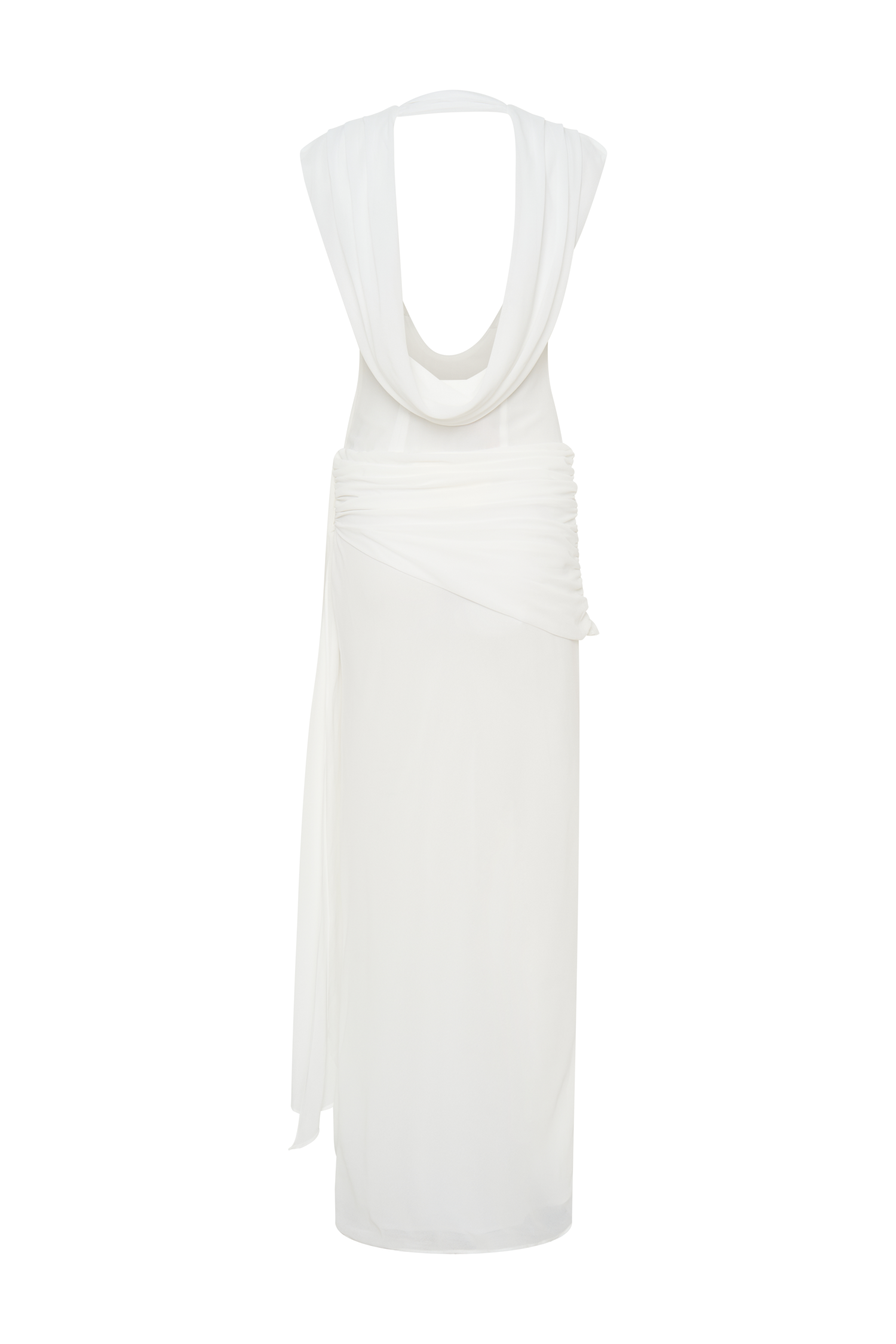 Giulia Chiffon Draped Maxi Dress - White | MESHKI US Giulia Chiffon Draped Maxi Dress - White | MESHKI US