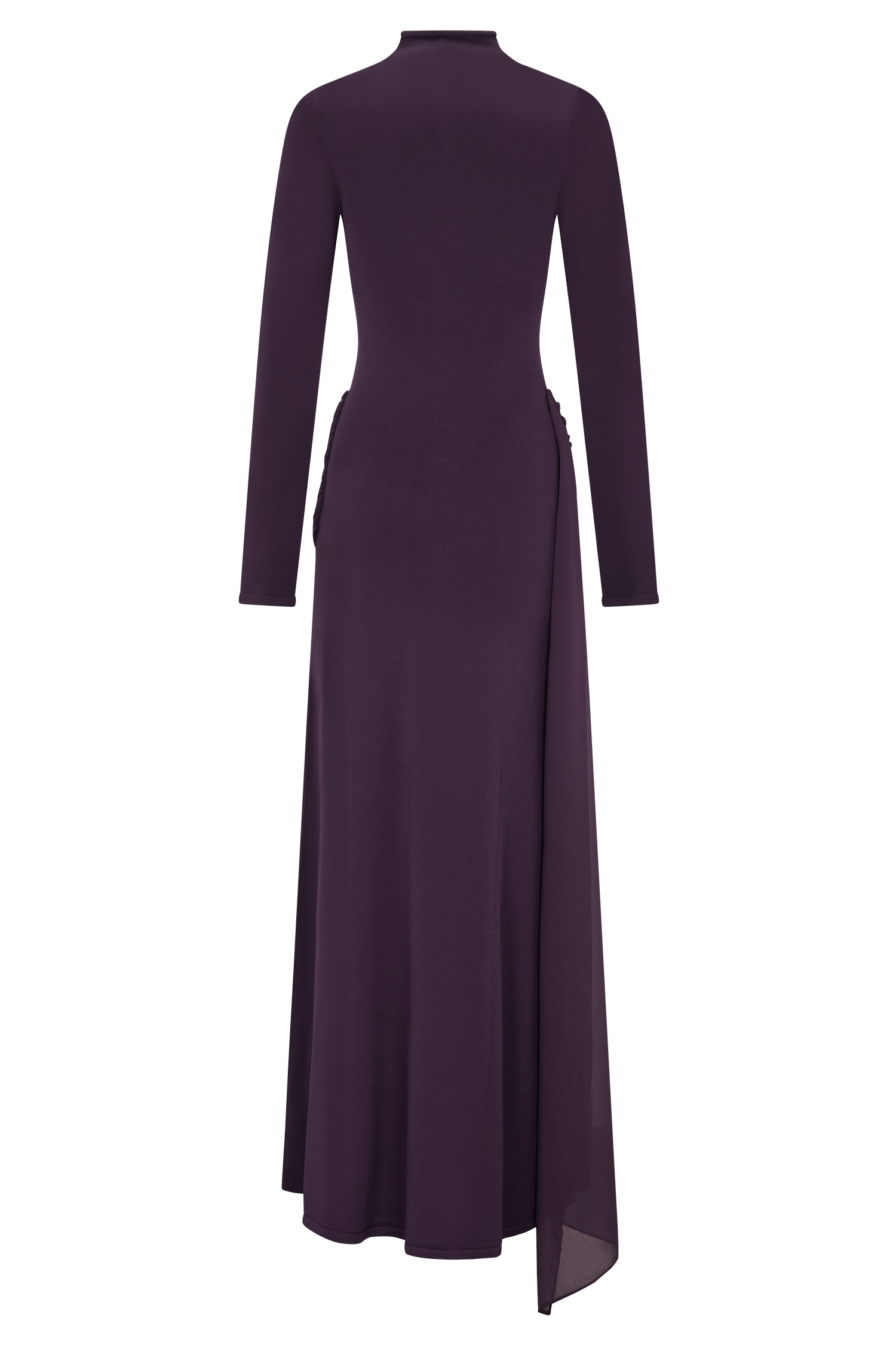 Grayson Knit Chiffon Maxi Dress - Plum | MESHKI US Grayson Knit Chiffon Maxi Dress - Plum | MESHKI US
