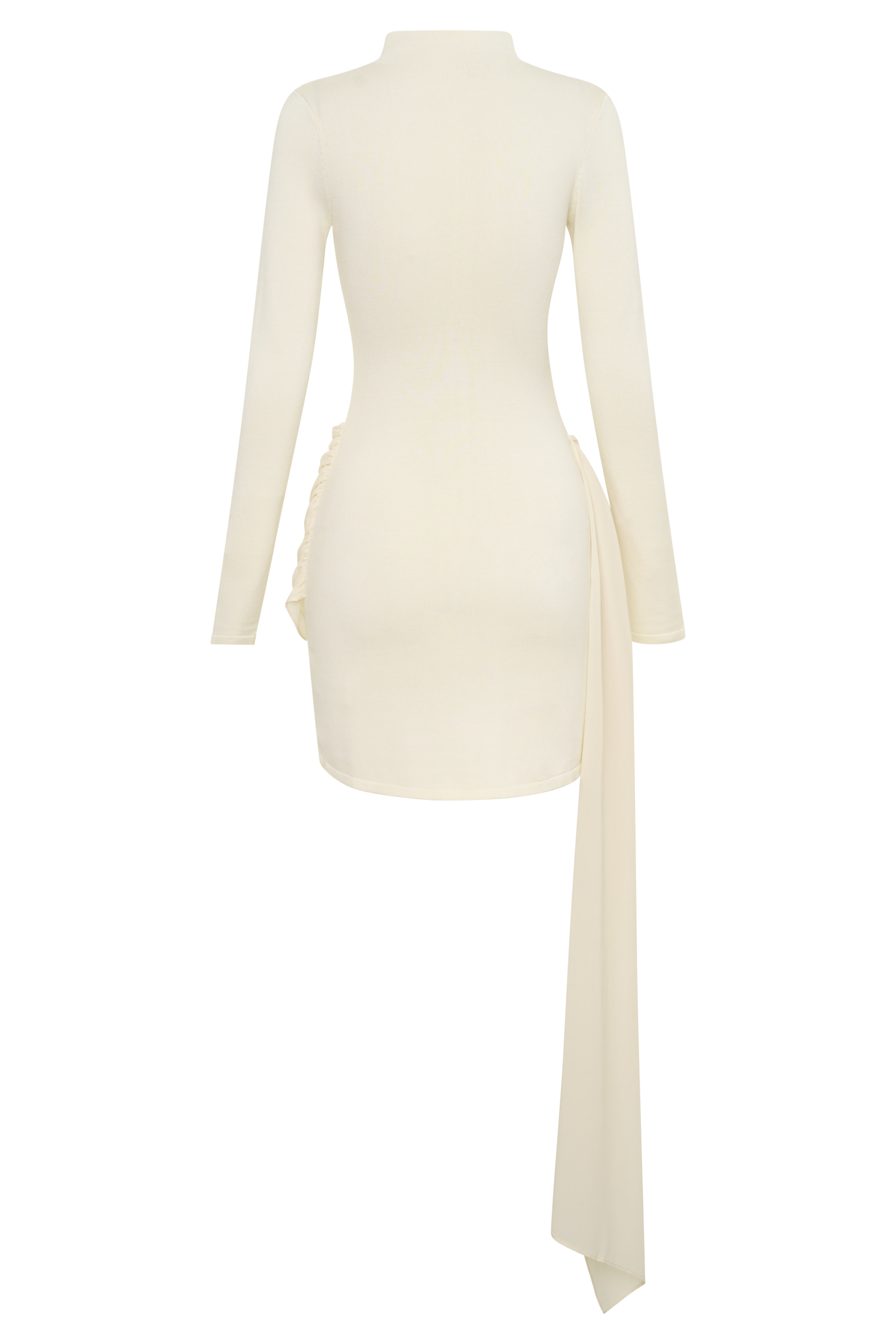 Grayson Knit Chiffon Mini Dress / Buttercream | MESHKI