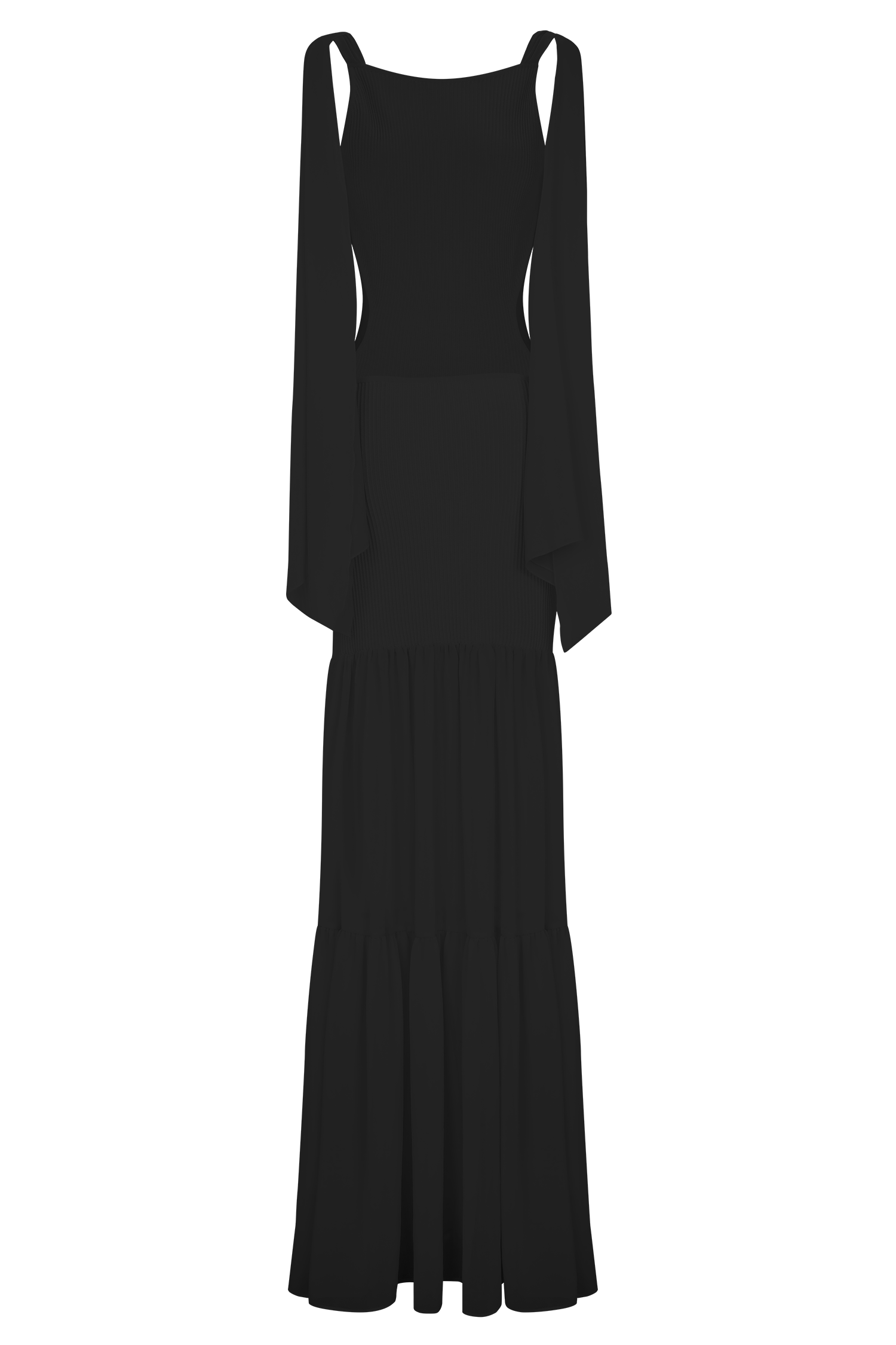 Haille Knit Chiffon Maxi Dress / Black | Meshki | M Haille Knit Chiffon Maxi Dress / Black | Meshki | M