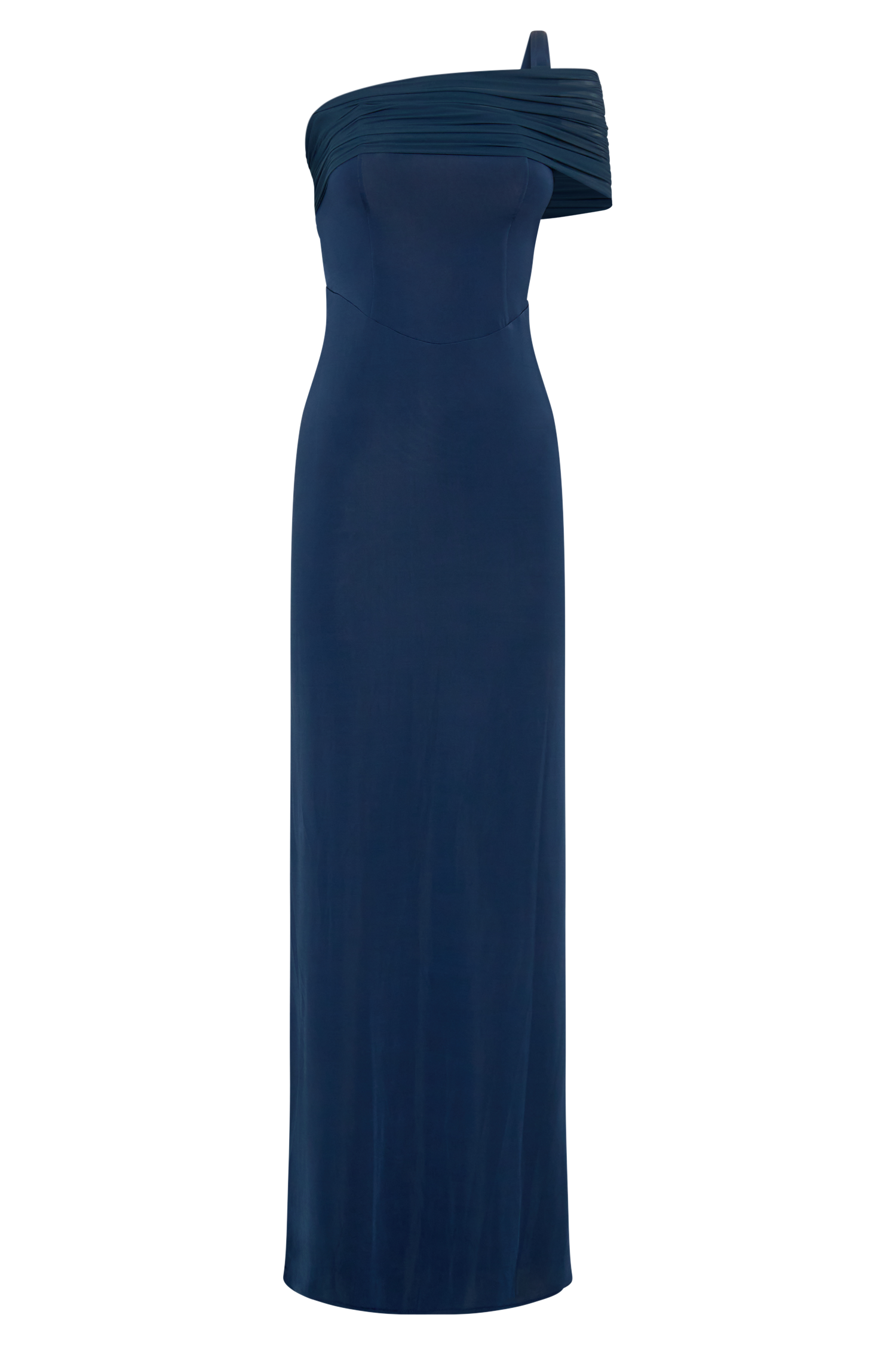 Hanh One Shoulder Mesh Maxi Dress / Ink Blue | MESHKI