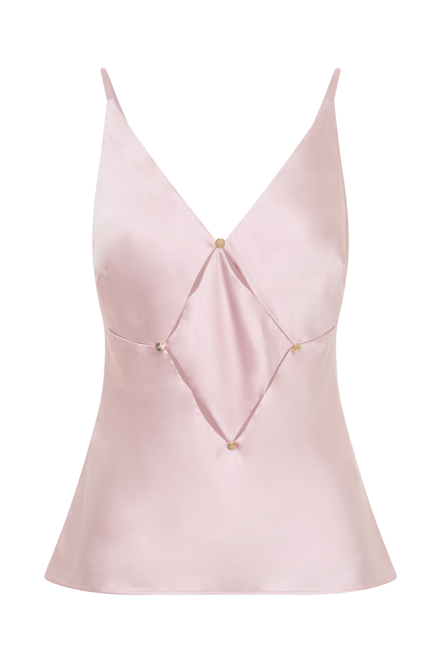 Hattie Satin Sleeveless Top - Pale Pink