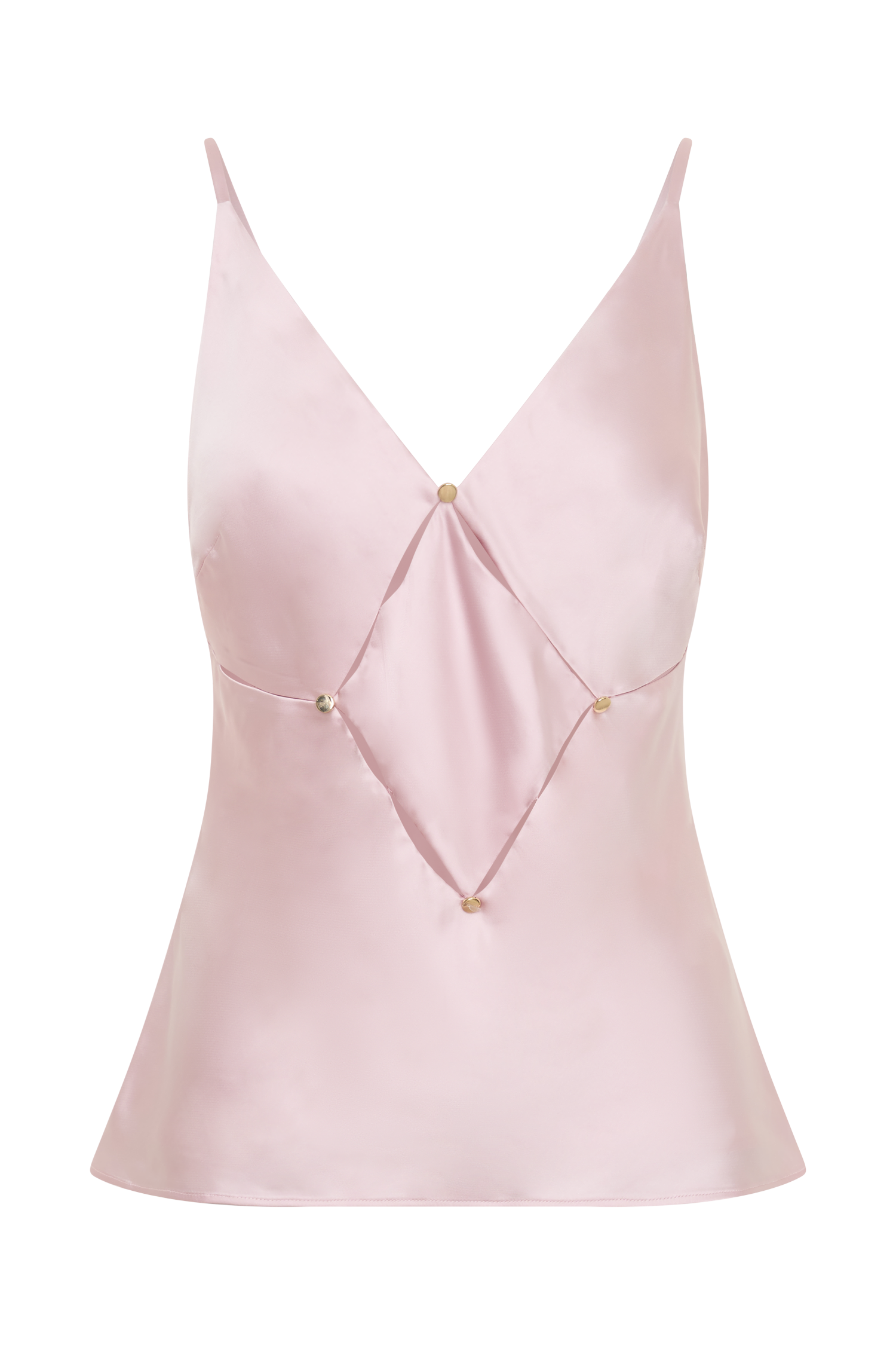 Hattie Satin Sleeveless Top - Pale Pink #9