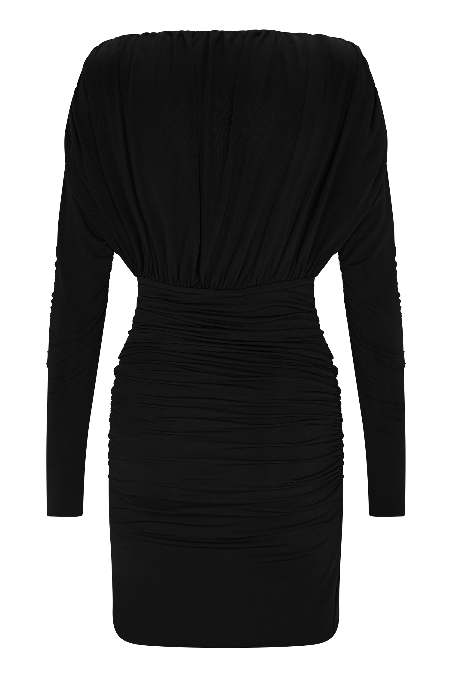 Hayden Long Sleeve Plunge Mini Dress - Black #9