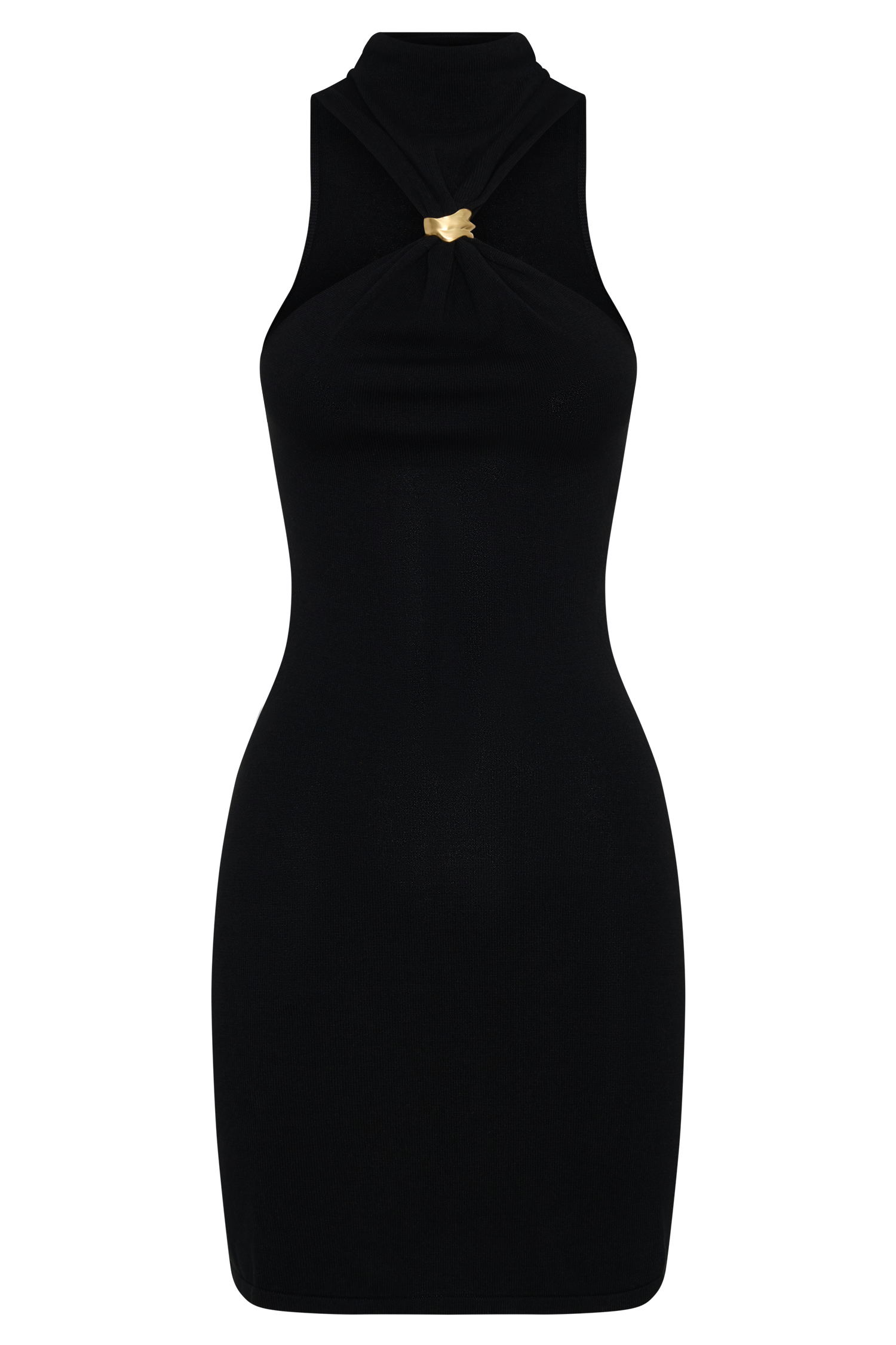 Hector Halter Neck Knit Mini Dress / Black | MESHKI