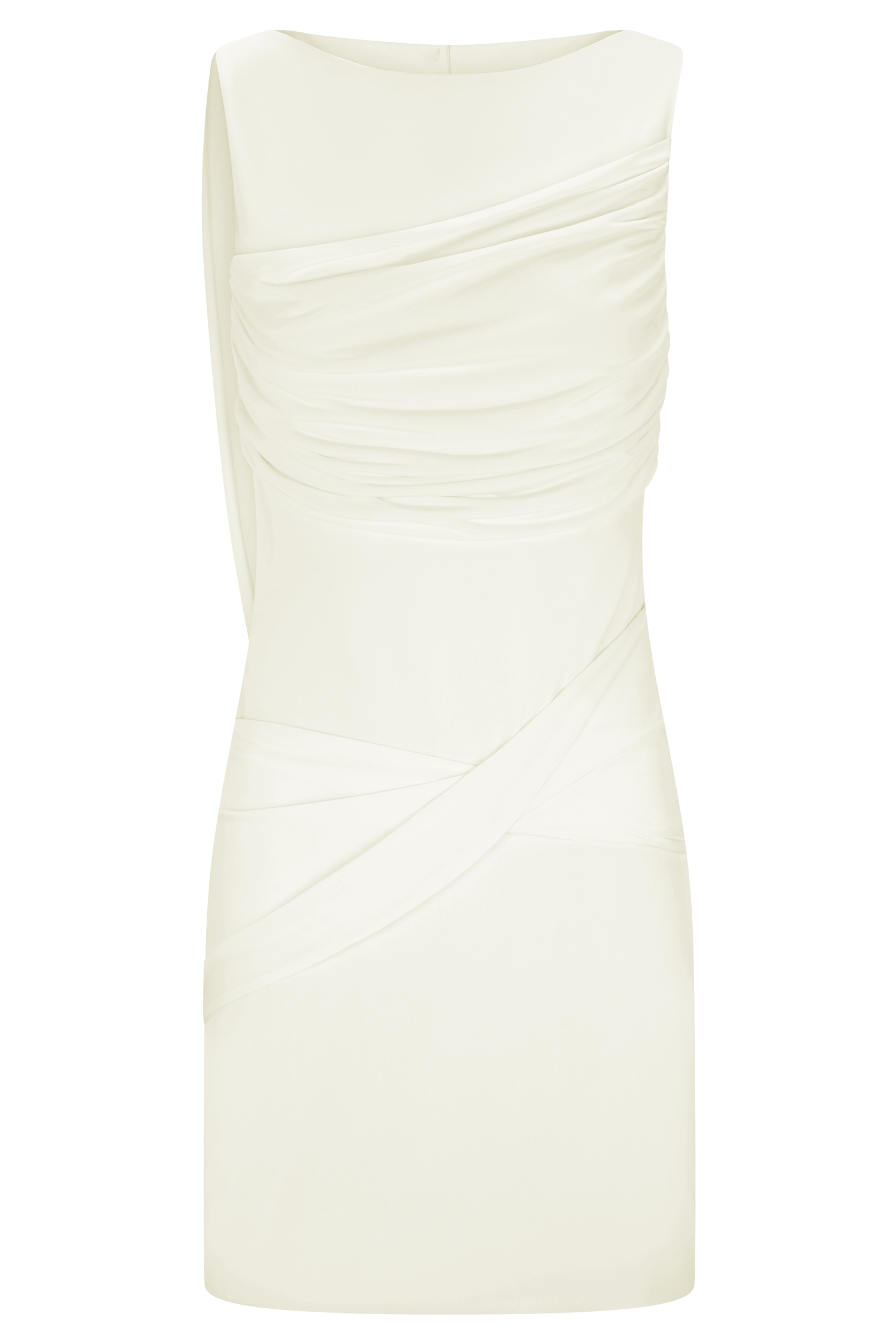 Henley Slinky Drape Mini Dress - Ivory #9