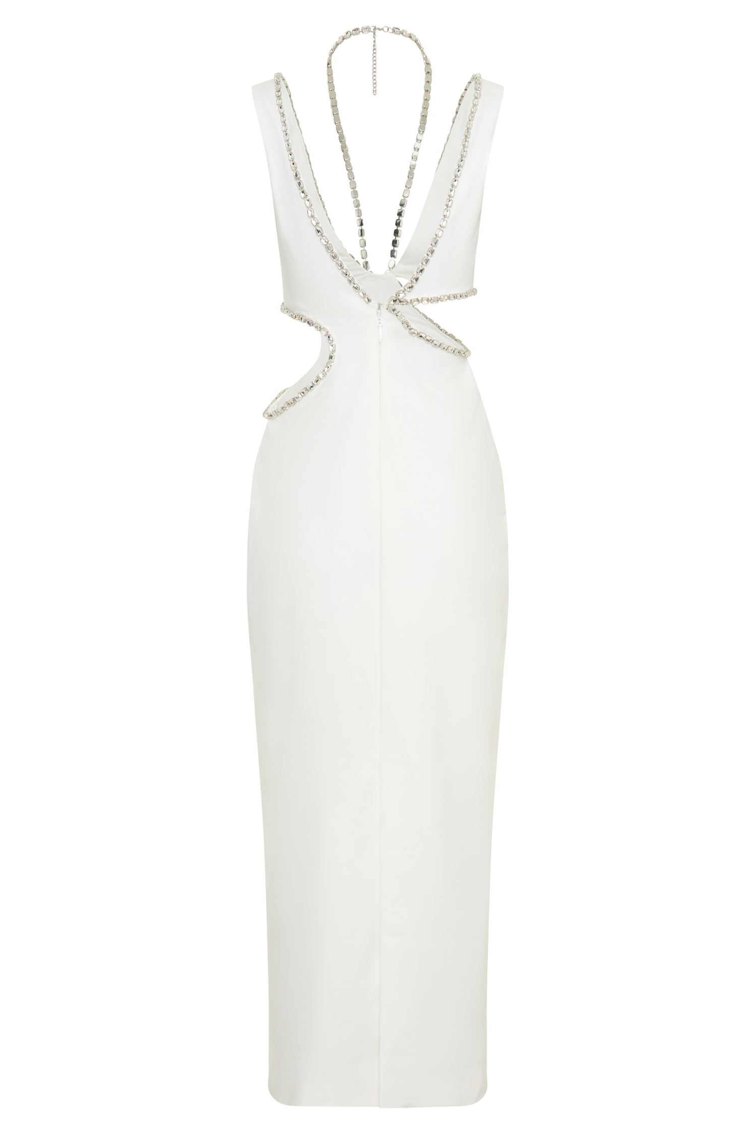Henny Diamante Trim Cut Out Midi Dress