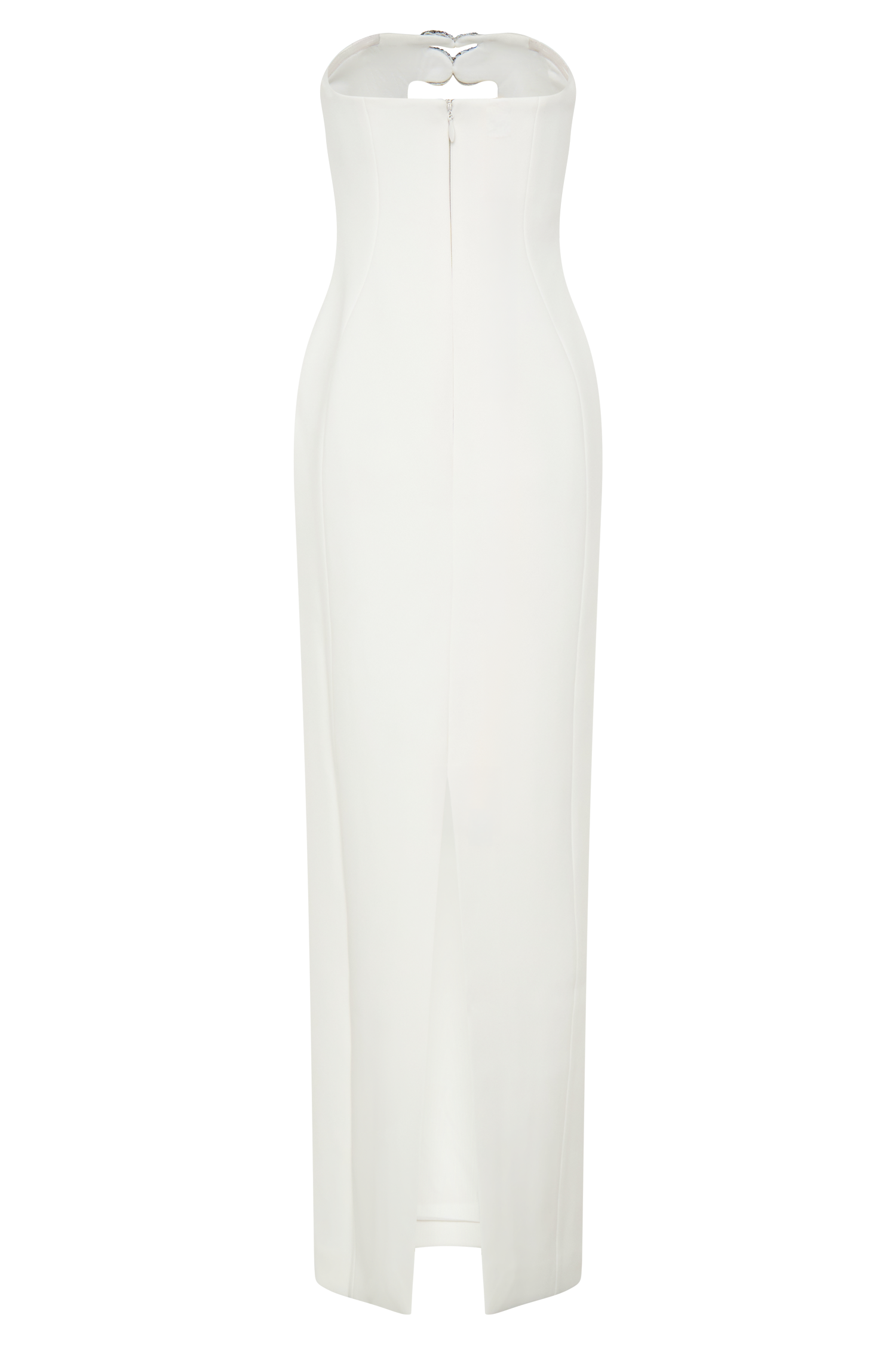 strapless white midi dress Hilda Embellished Strapless Maxi Dress - White
