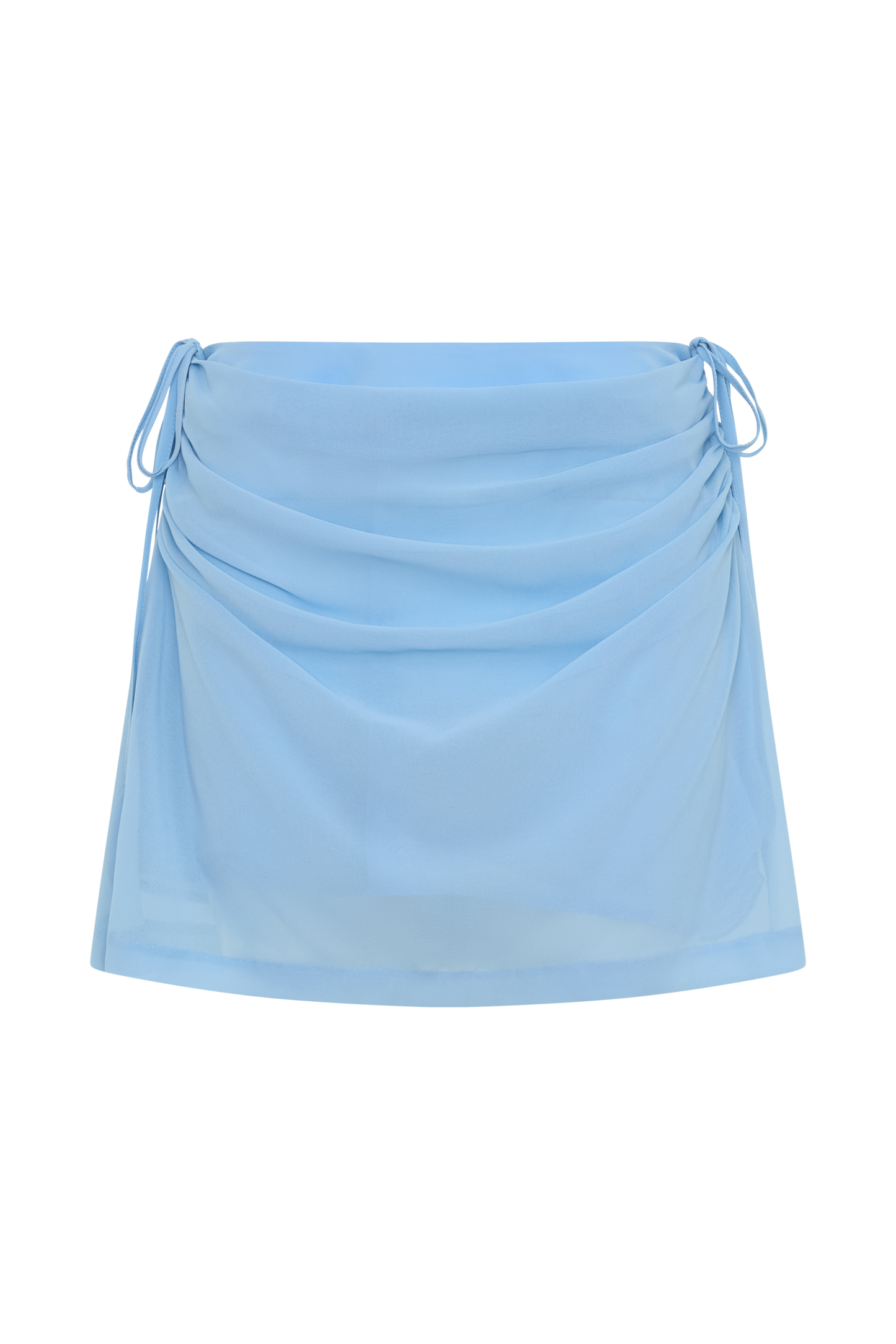 Indie Draped Chiffon Mini Skirt - Sky Blue