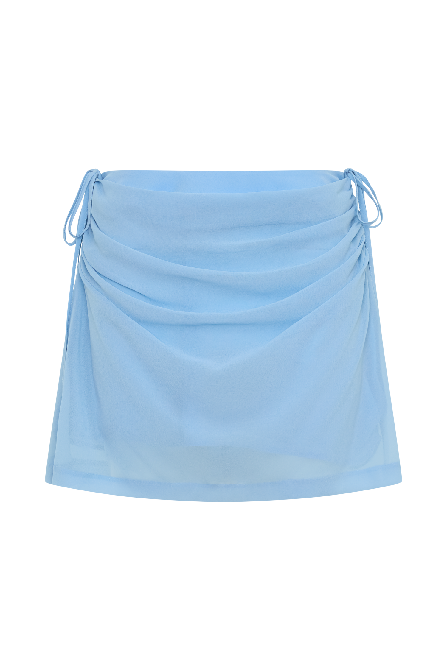 Indie Draped Chiffon Mini Skirt - Sky Blue #9