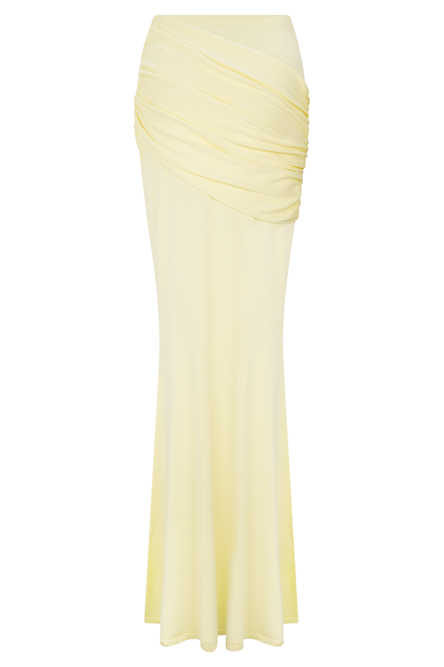 Irene Gathered Knit Maxi Skirt - Lemon #6