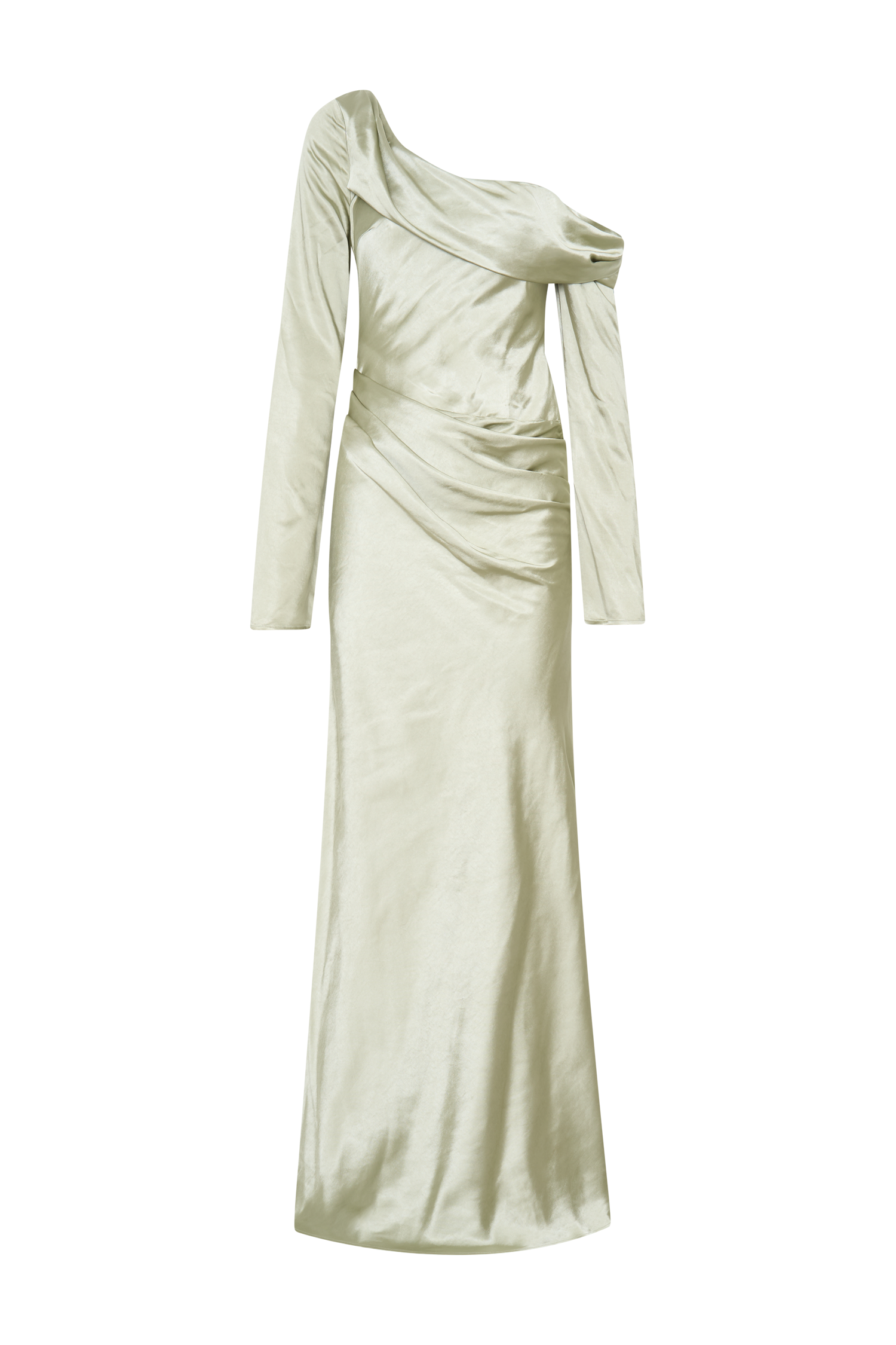 Iris Long Sleeve Satin Maxi Dress - Sage | MESHKI US Iris Long Sleeve Satin Maxi Dress - Sage | MESHKI US