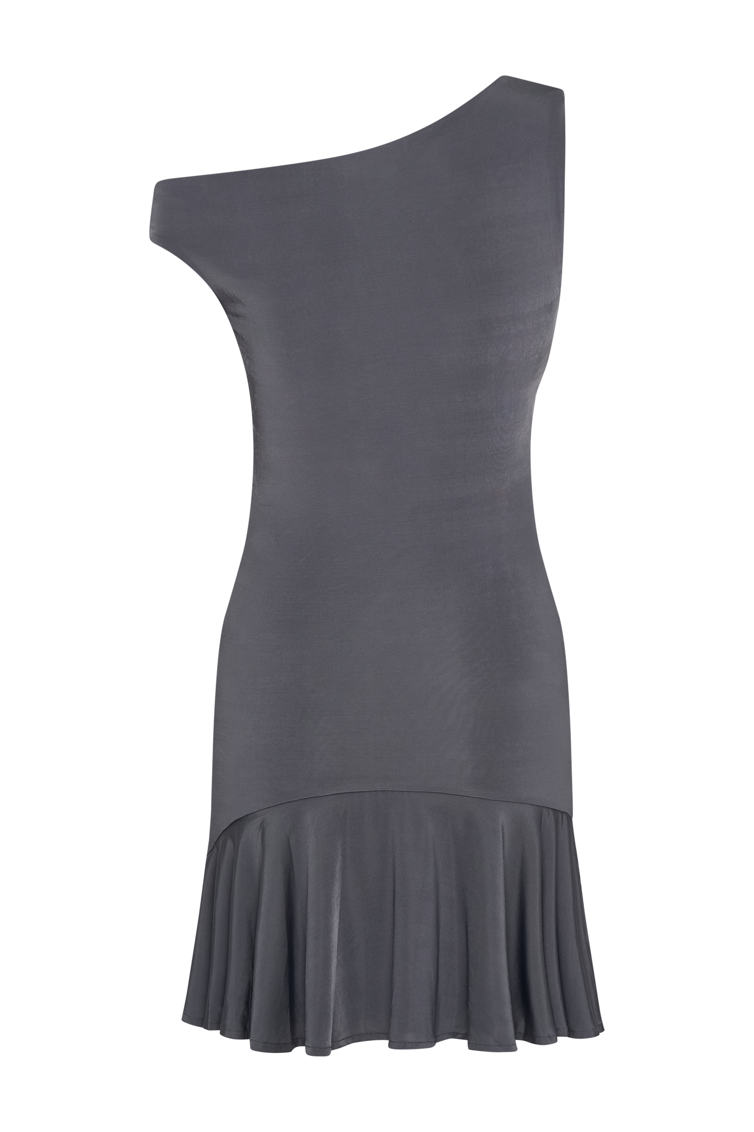 Irving Off Shoulder Slinky Mini Dress - Dark Charcoal #9