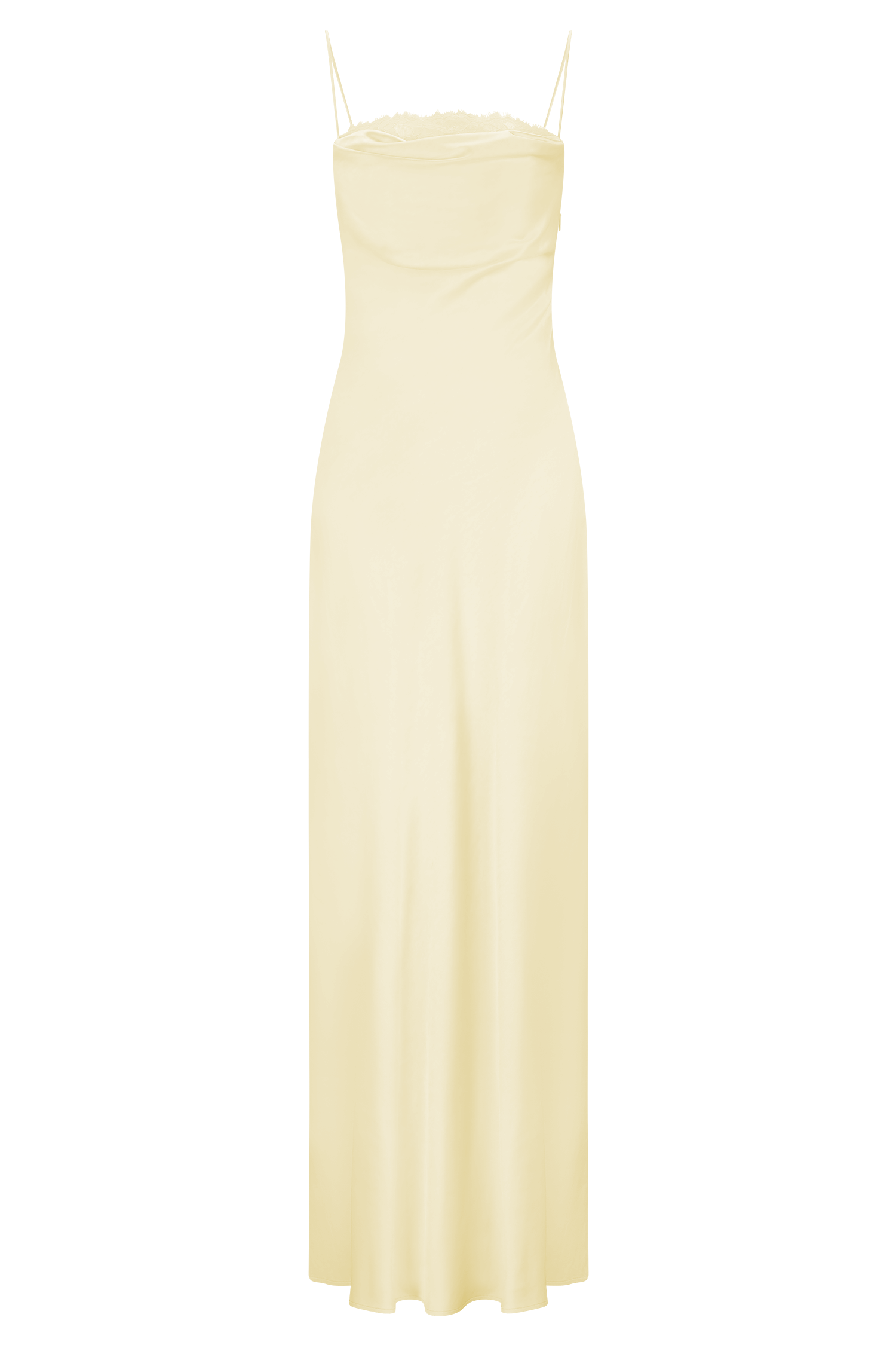 Isadora Lace & Satin Maxi Dress - Lemon #8