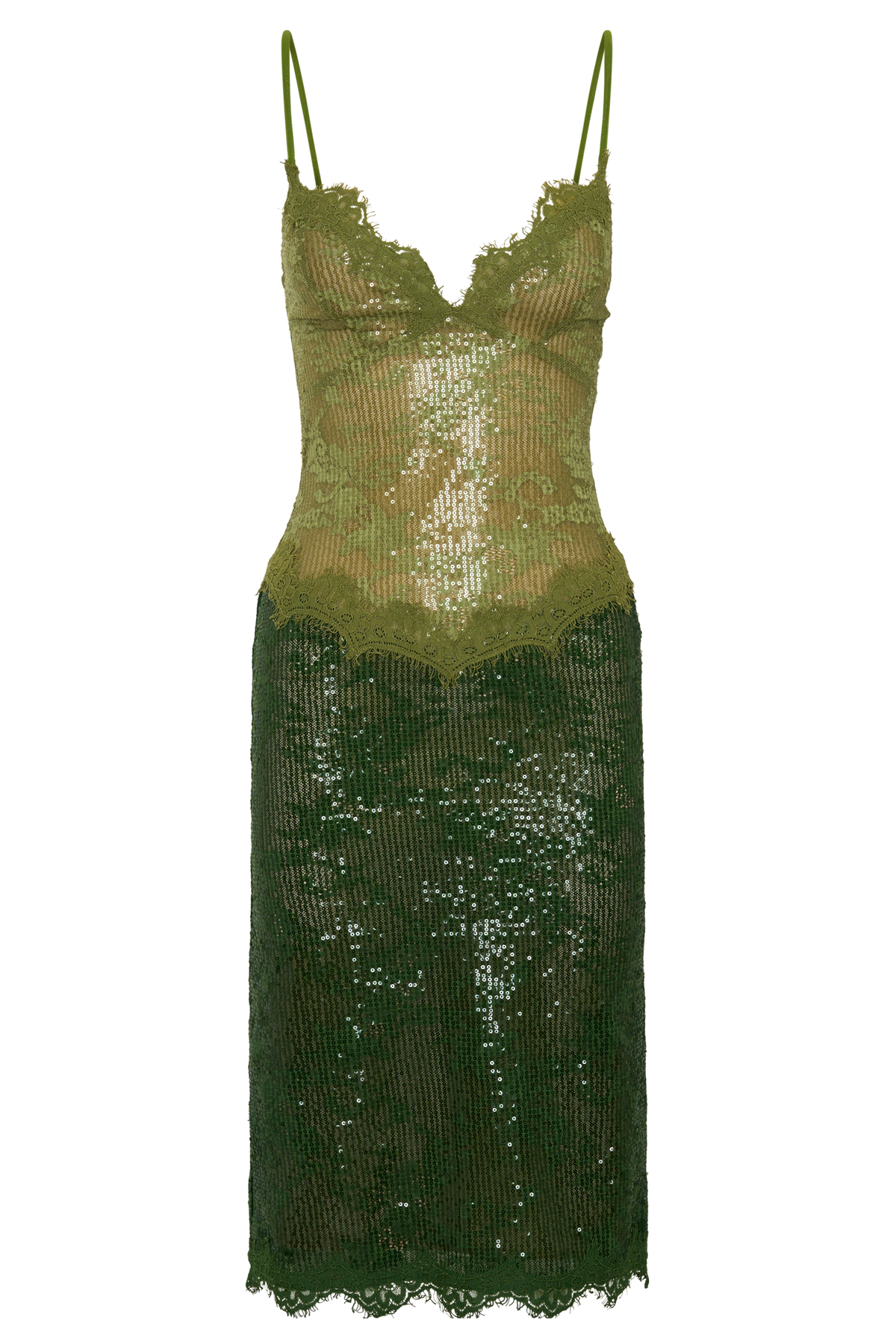 Jaimee Lace Midi Dress - Tonal Green #8