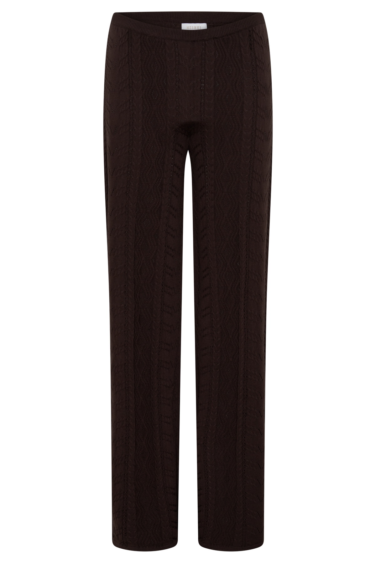 Jill Pointelle Knit Pants - Chocolate #8