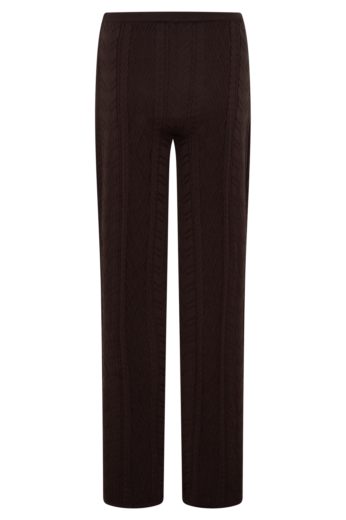 Jill Pointelle Knit Pants - Chocolate #7