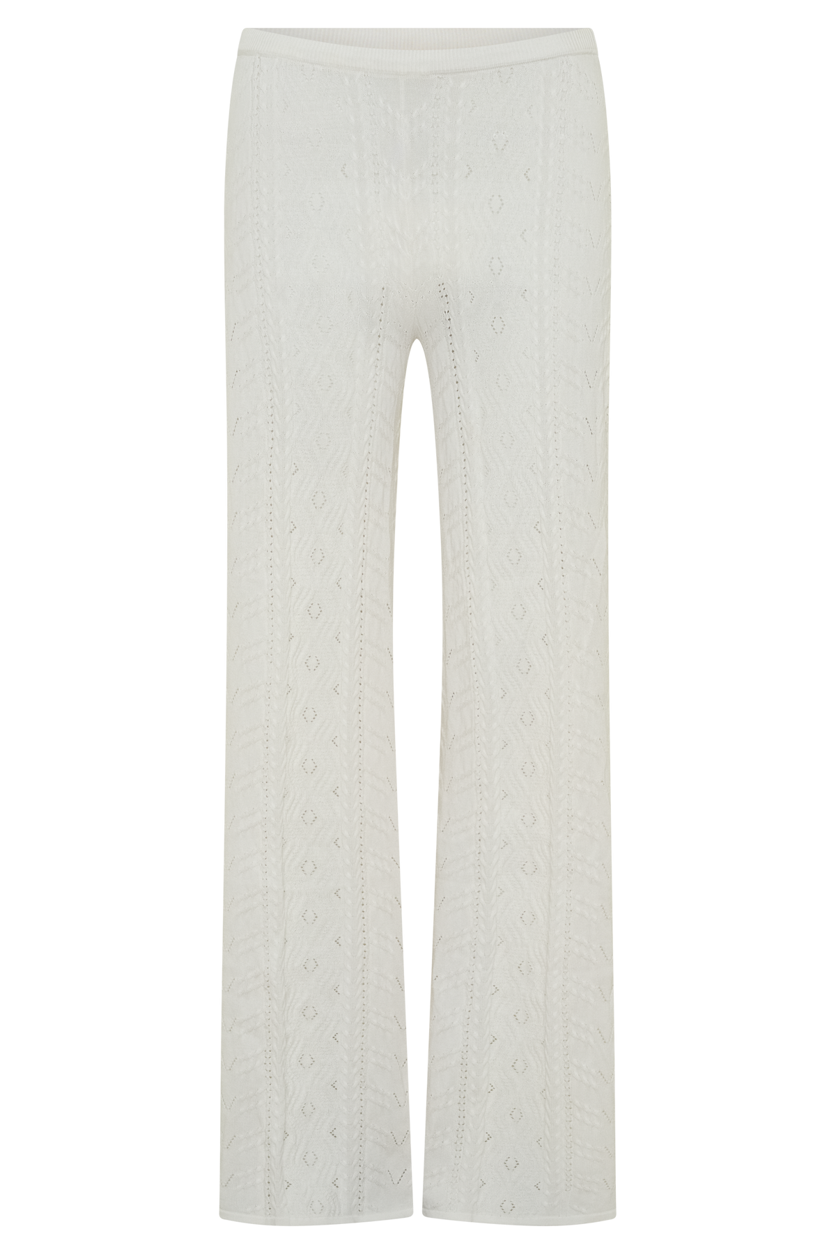 Jill Pointelle Knit Pants - White #8